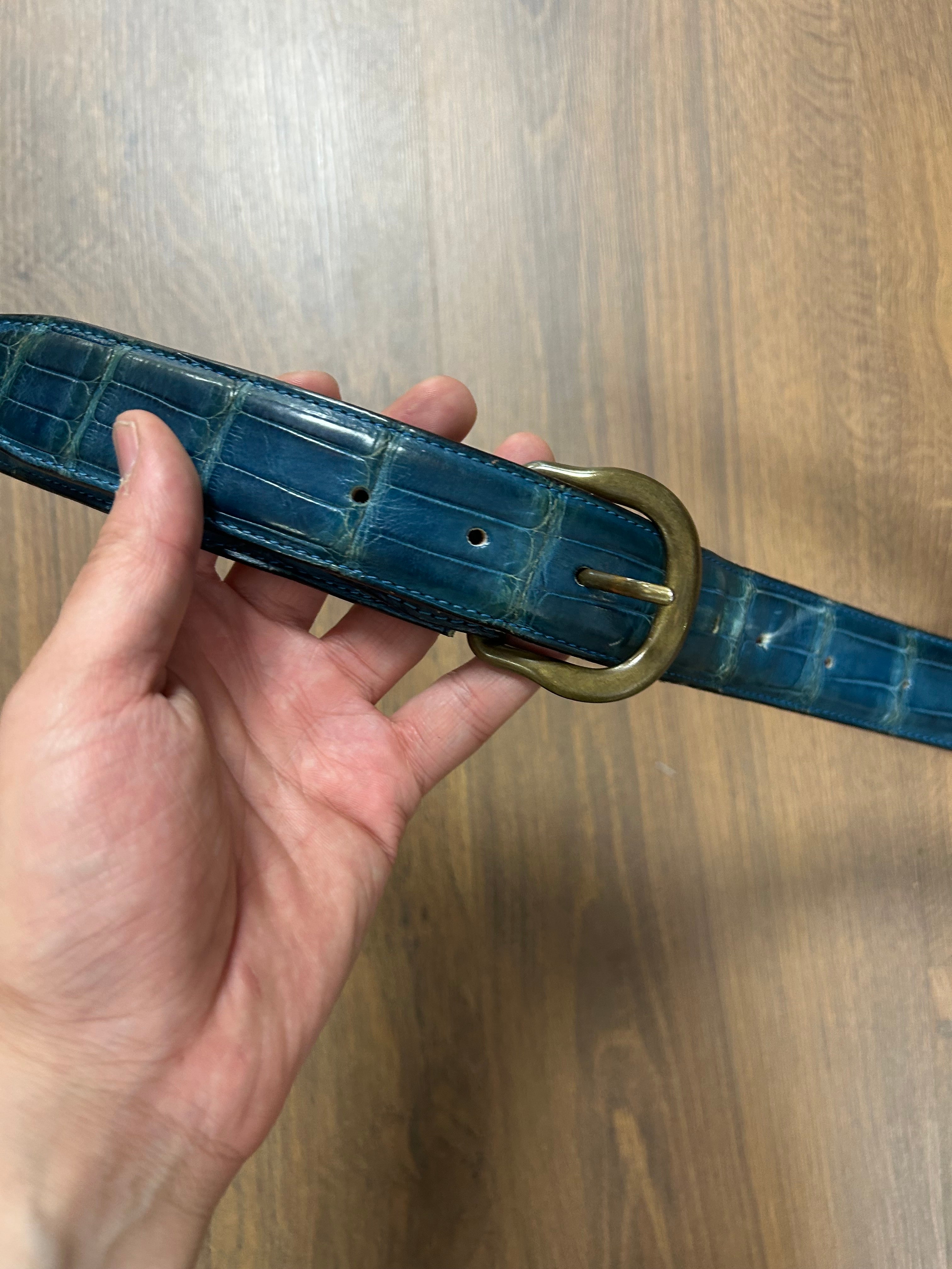 Leather Croc Print Belt (32/42)