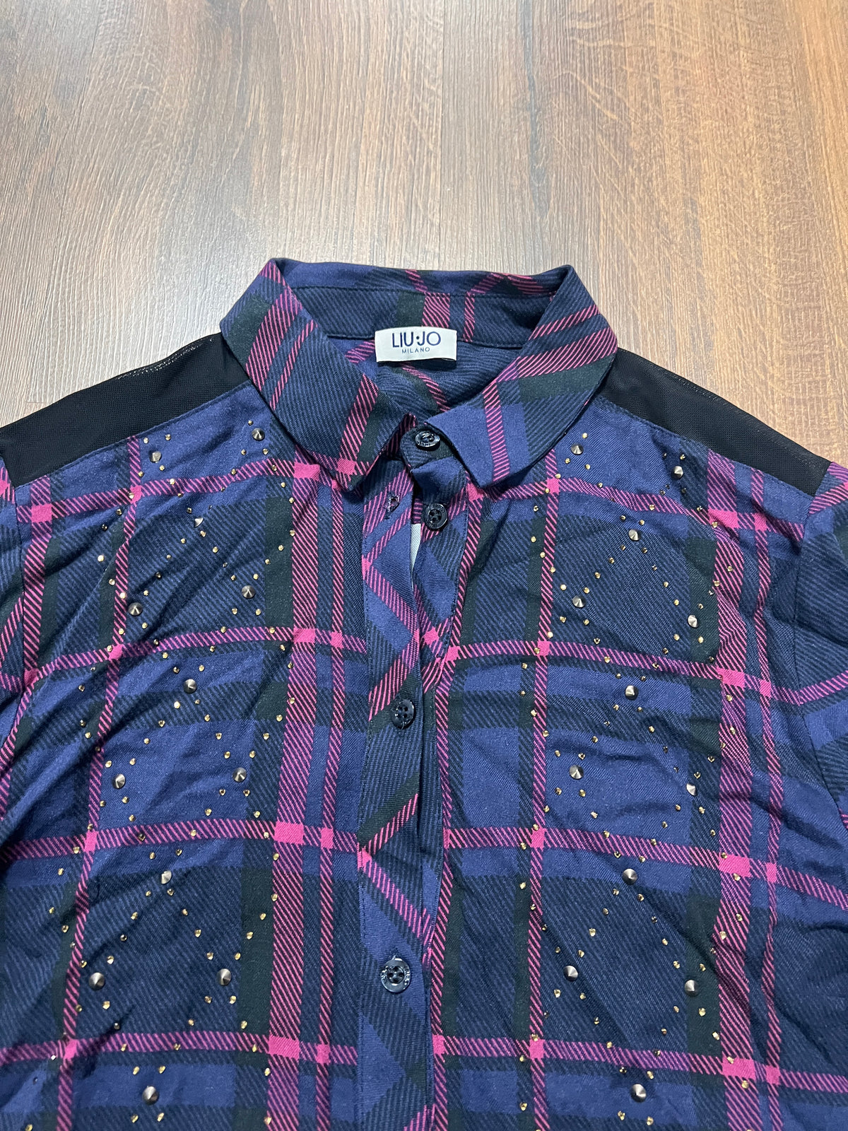 Liu Ju studded plaid shirt(S)