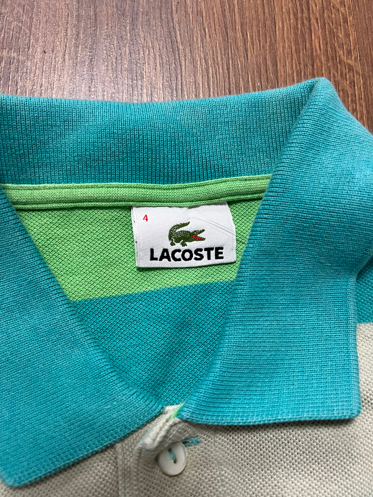 Striped Candy Lacoste Polo T-shirt (S)