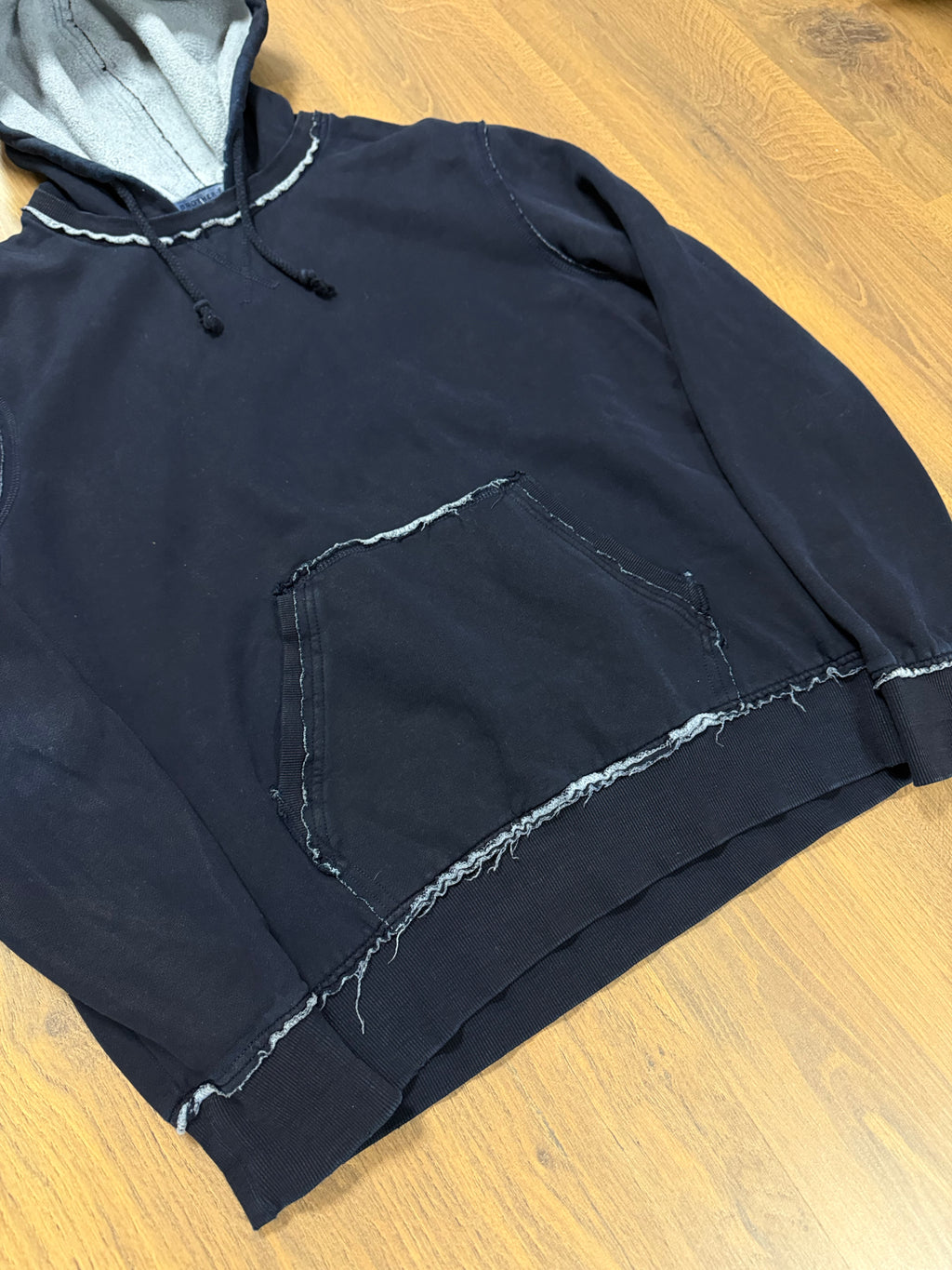 Frayed Distressed Hoodie(L)