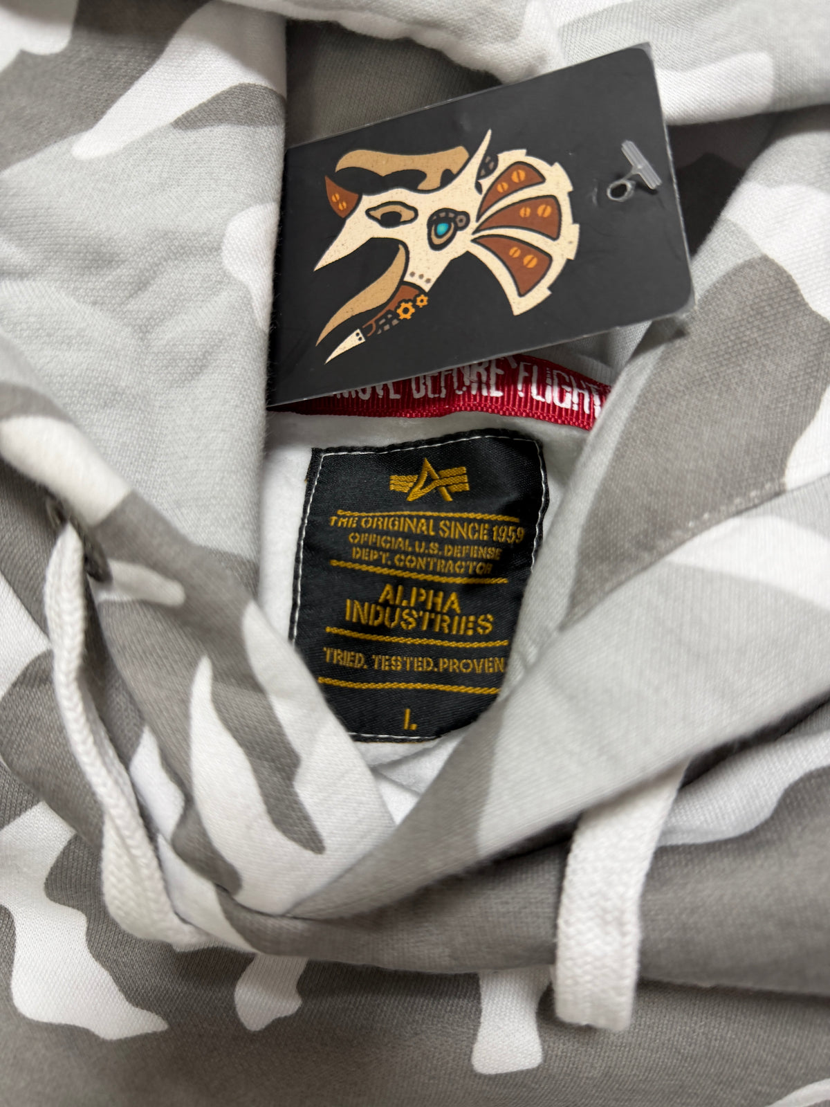 Alpha Industry Snow Camo hoodie(L)