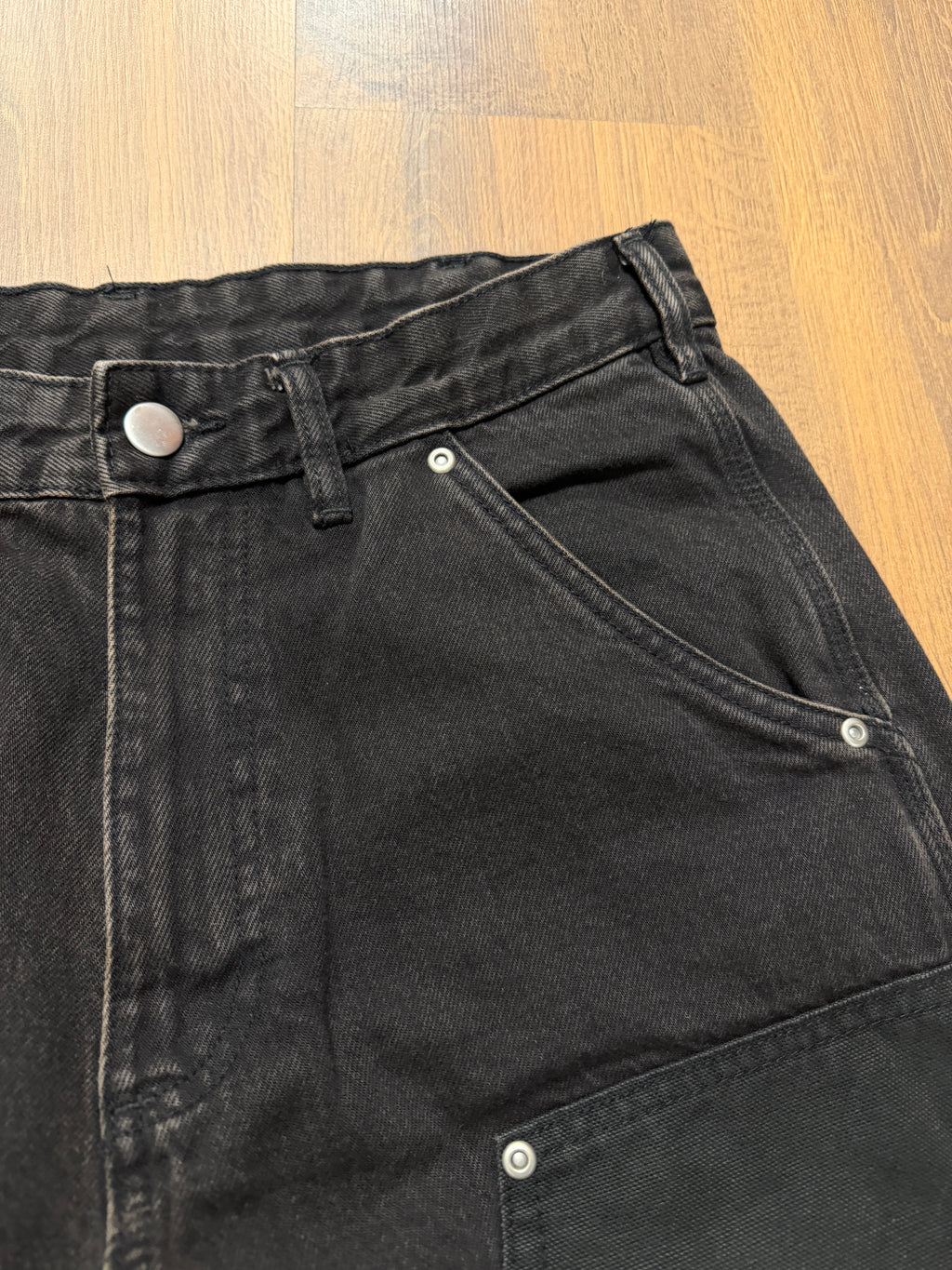 Double Knees Black Pants (32x30)