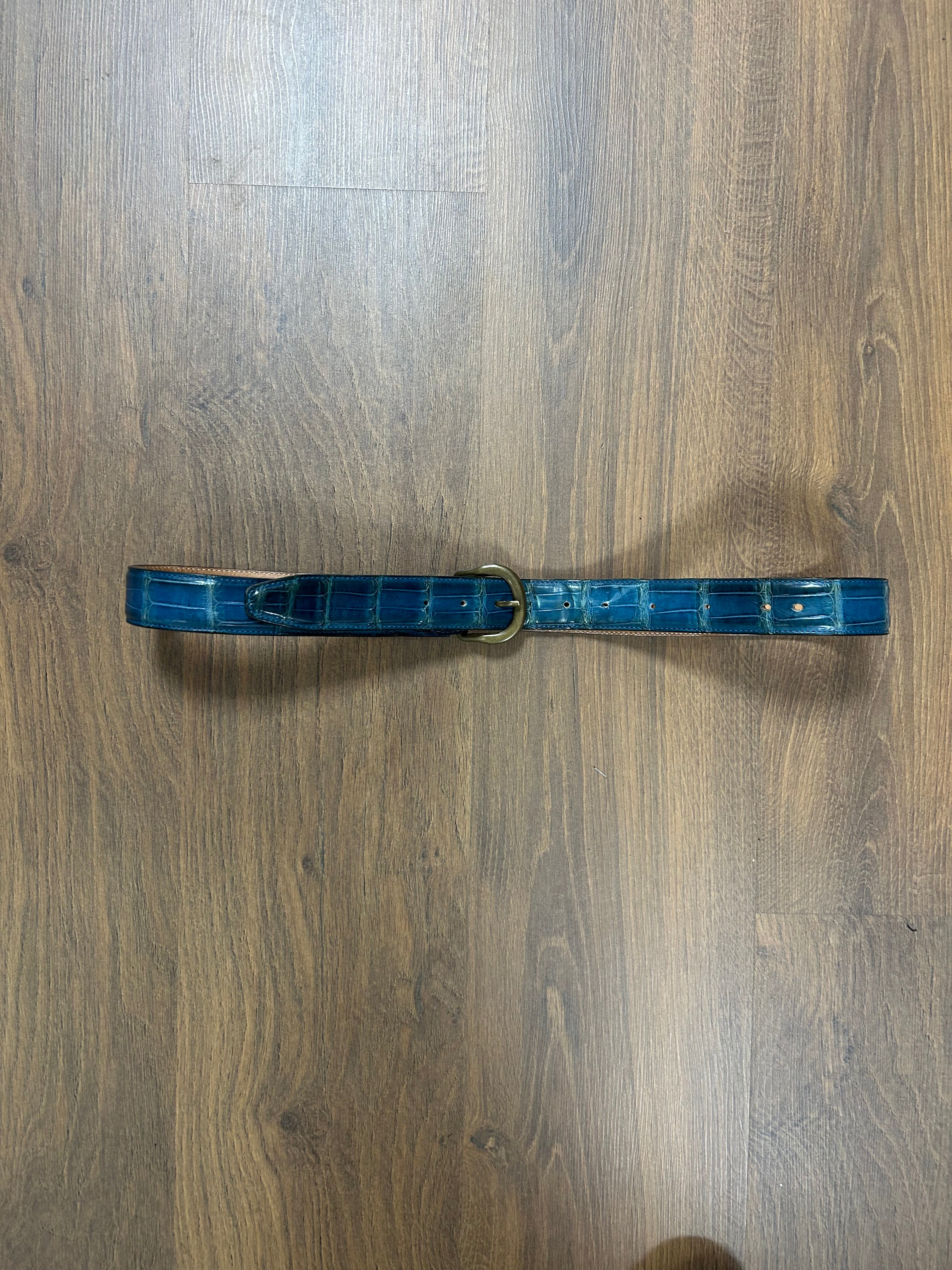 Leather Croc Print Belt (32/42)