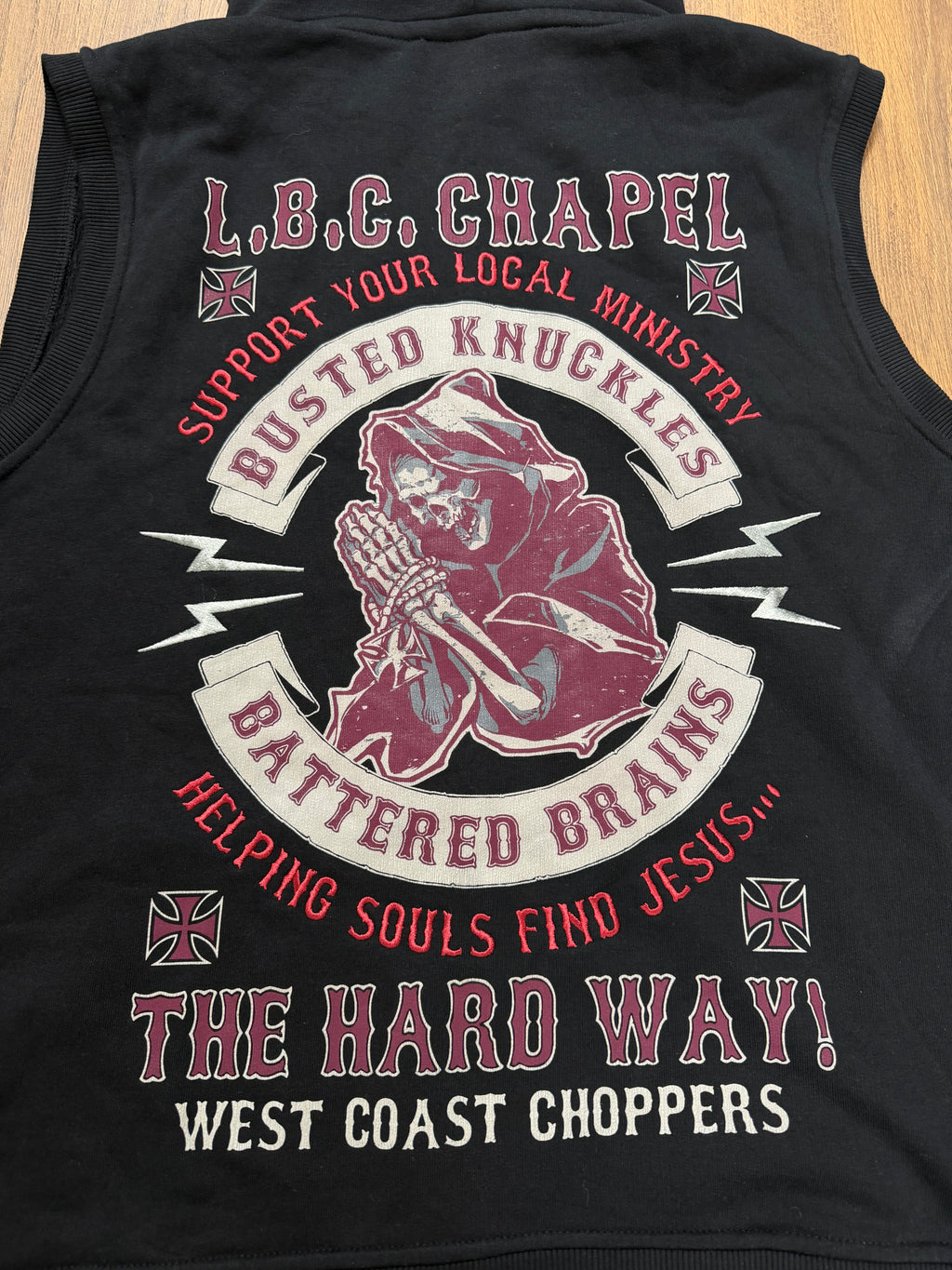 West Coast Choppers Hooded Vest (L/XL)