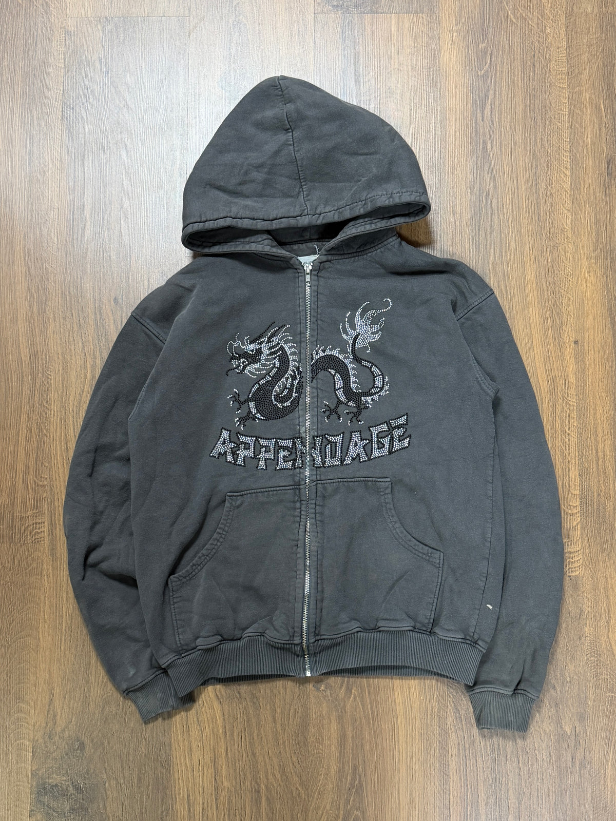 Dragon Y2K zip up hoodie (M)