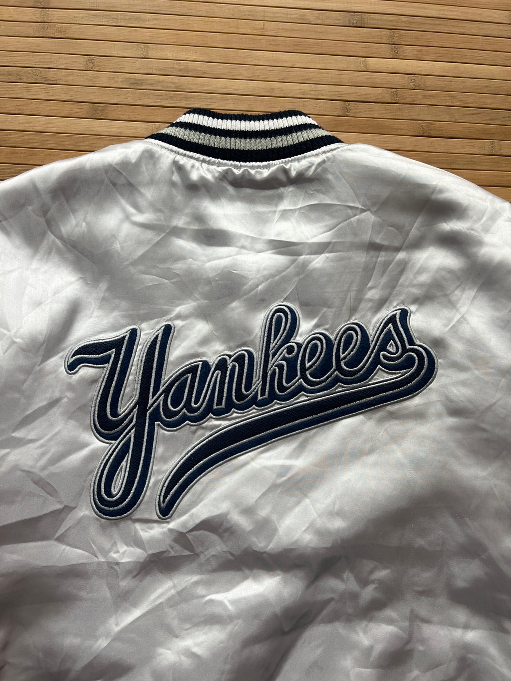 NY Yankees Satin Baseball Jacket (L)