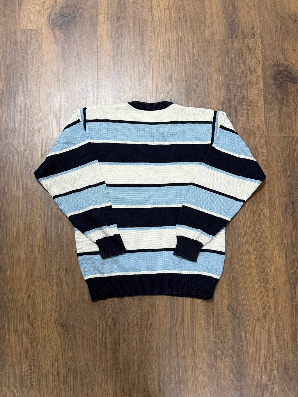 Green Leaves Striped Sweater (L)