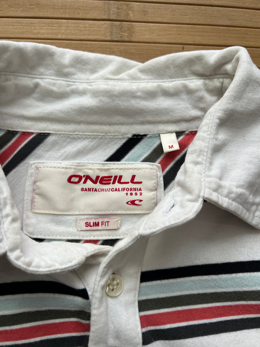 90s oneill Striped Polo Tshirt (S)