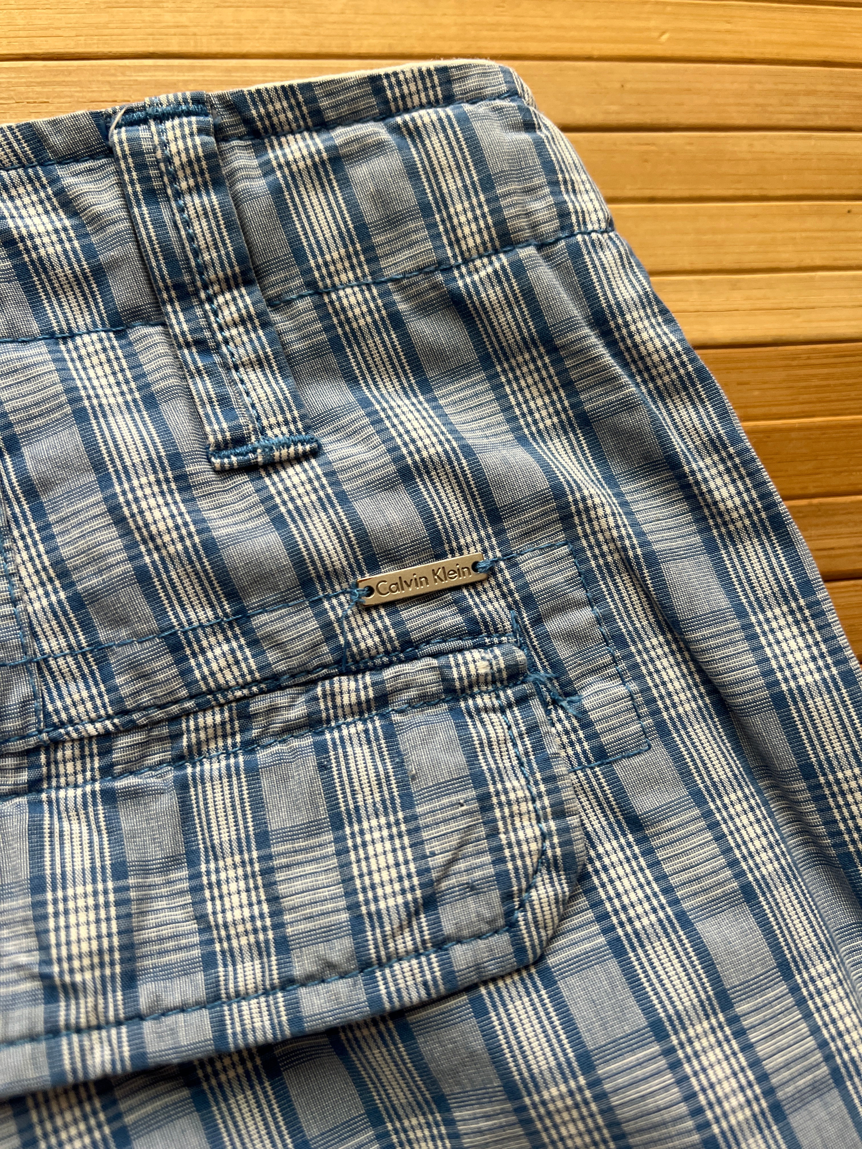 Tommy Blue Striped Cargo Shorts (34)