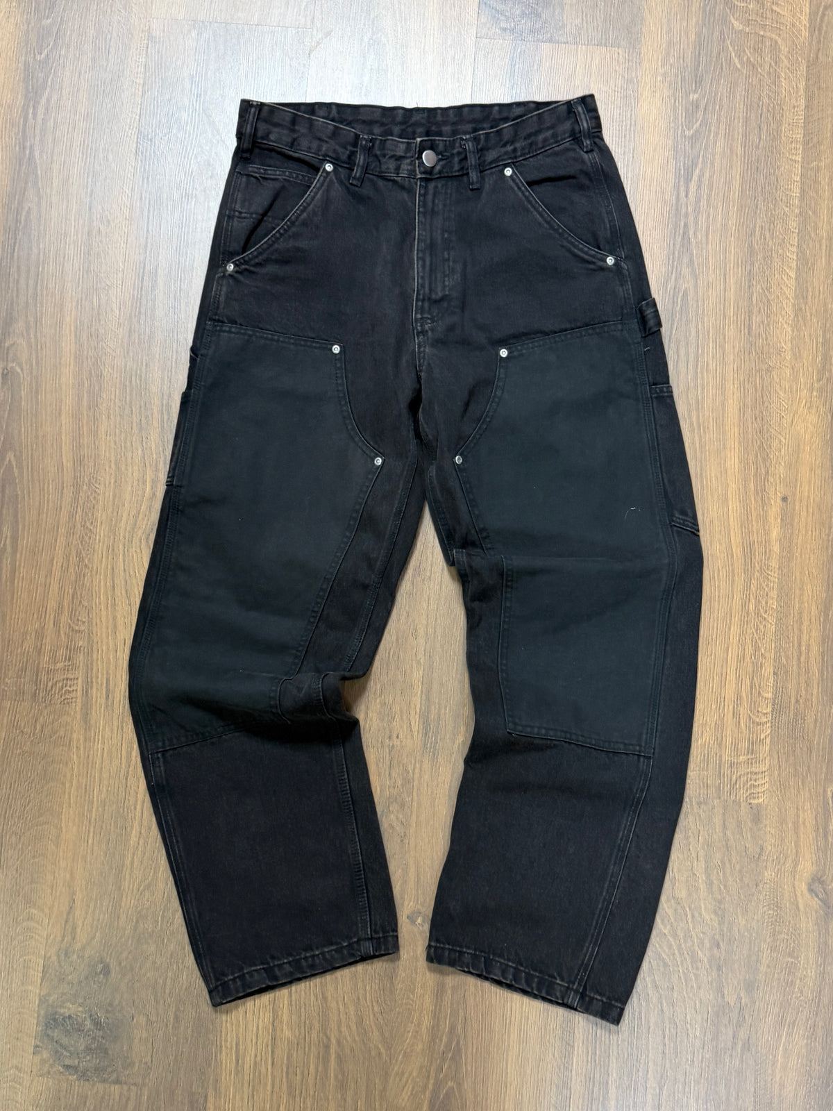 Double Knees Black Pants (32x30)