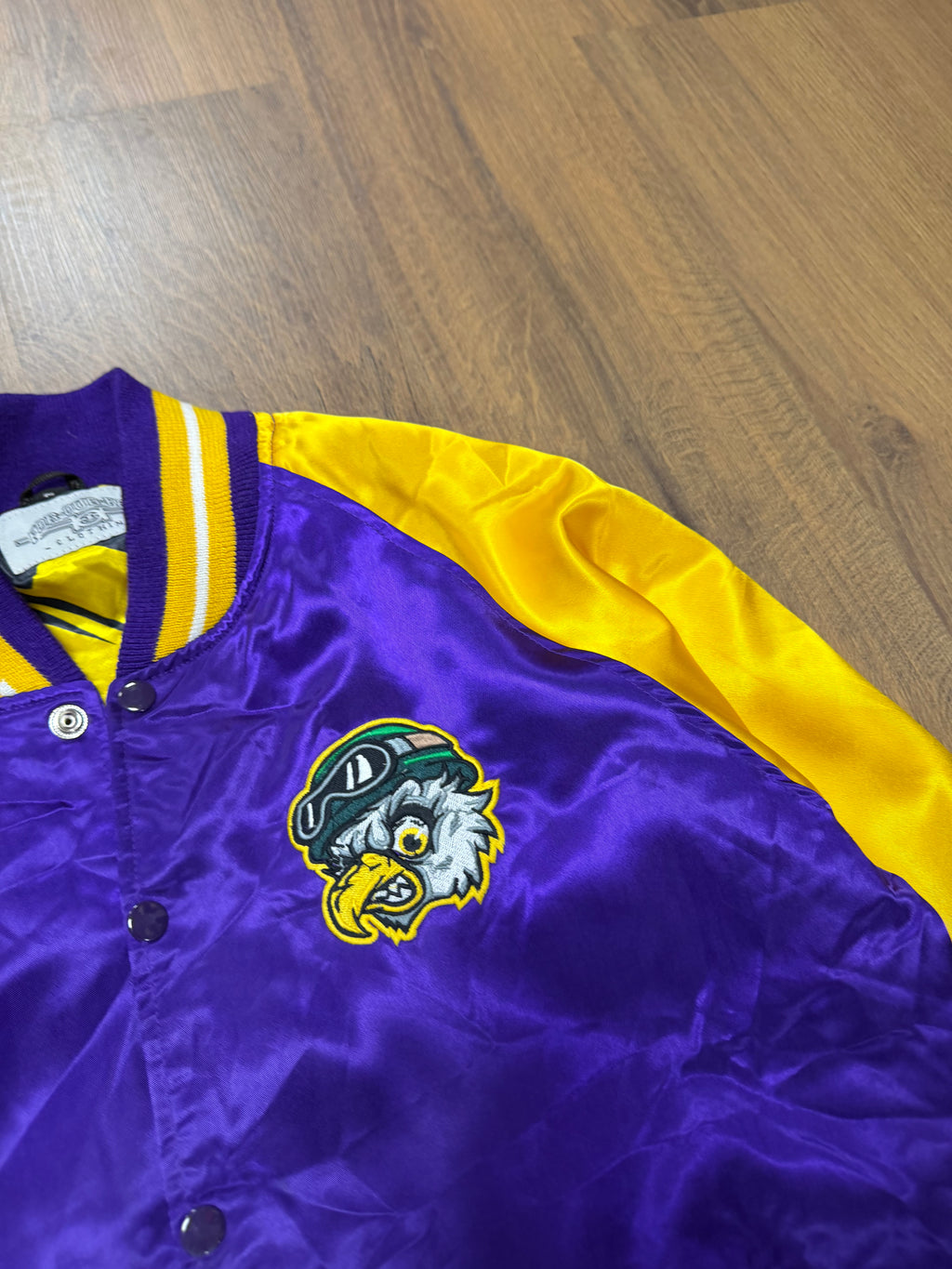 Fly or Fall Satin Bomber Jacket (L)