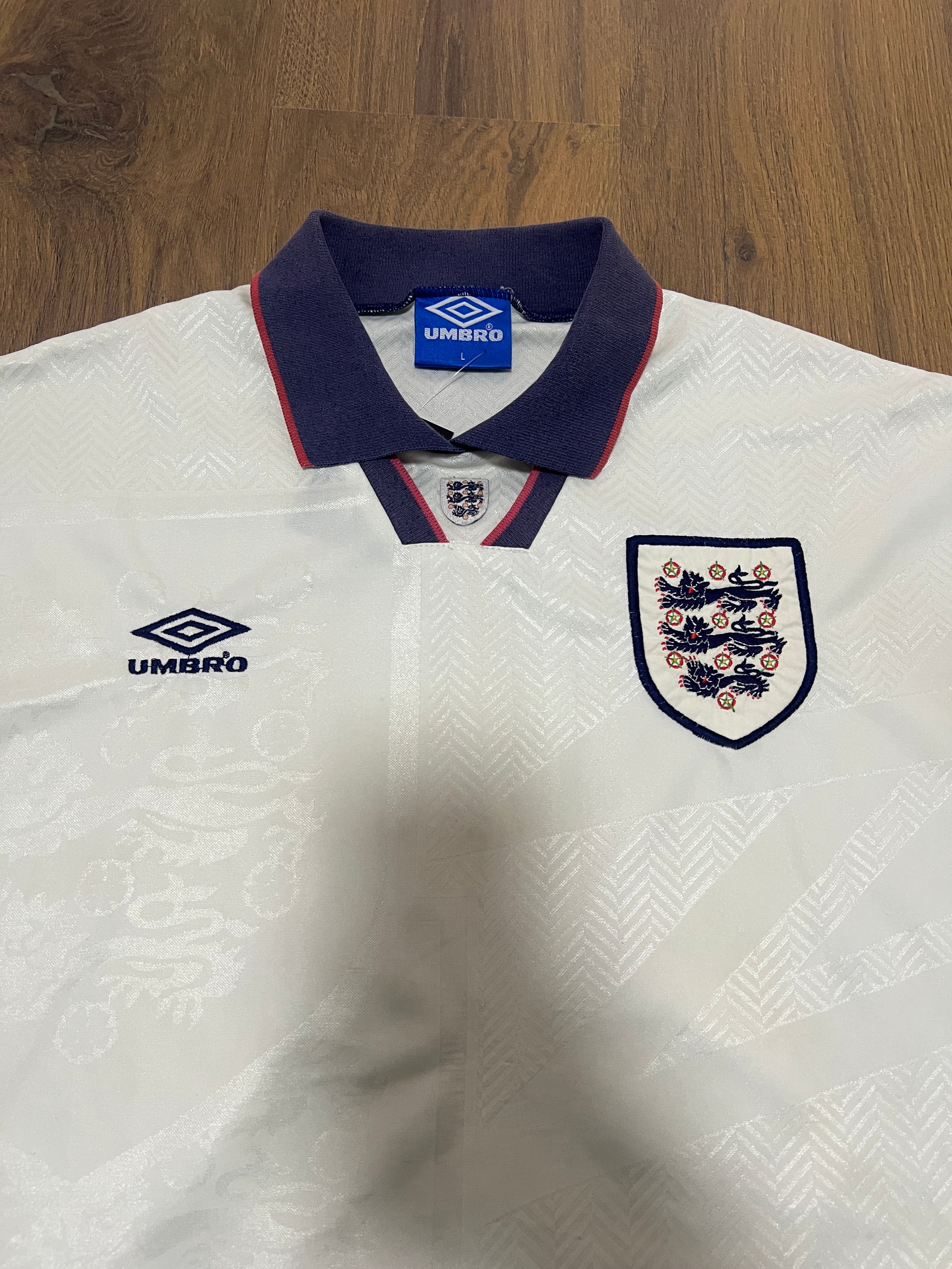 England 1993-95 Home Jersey (L)