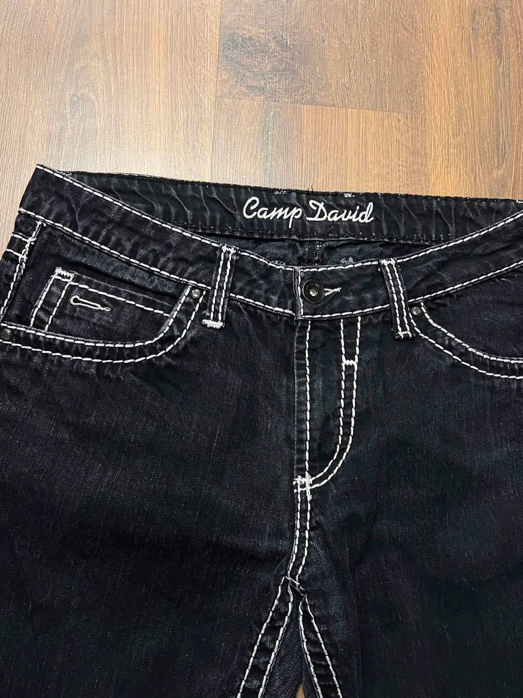 Black camp david y2K jeans(34x30)