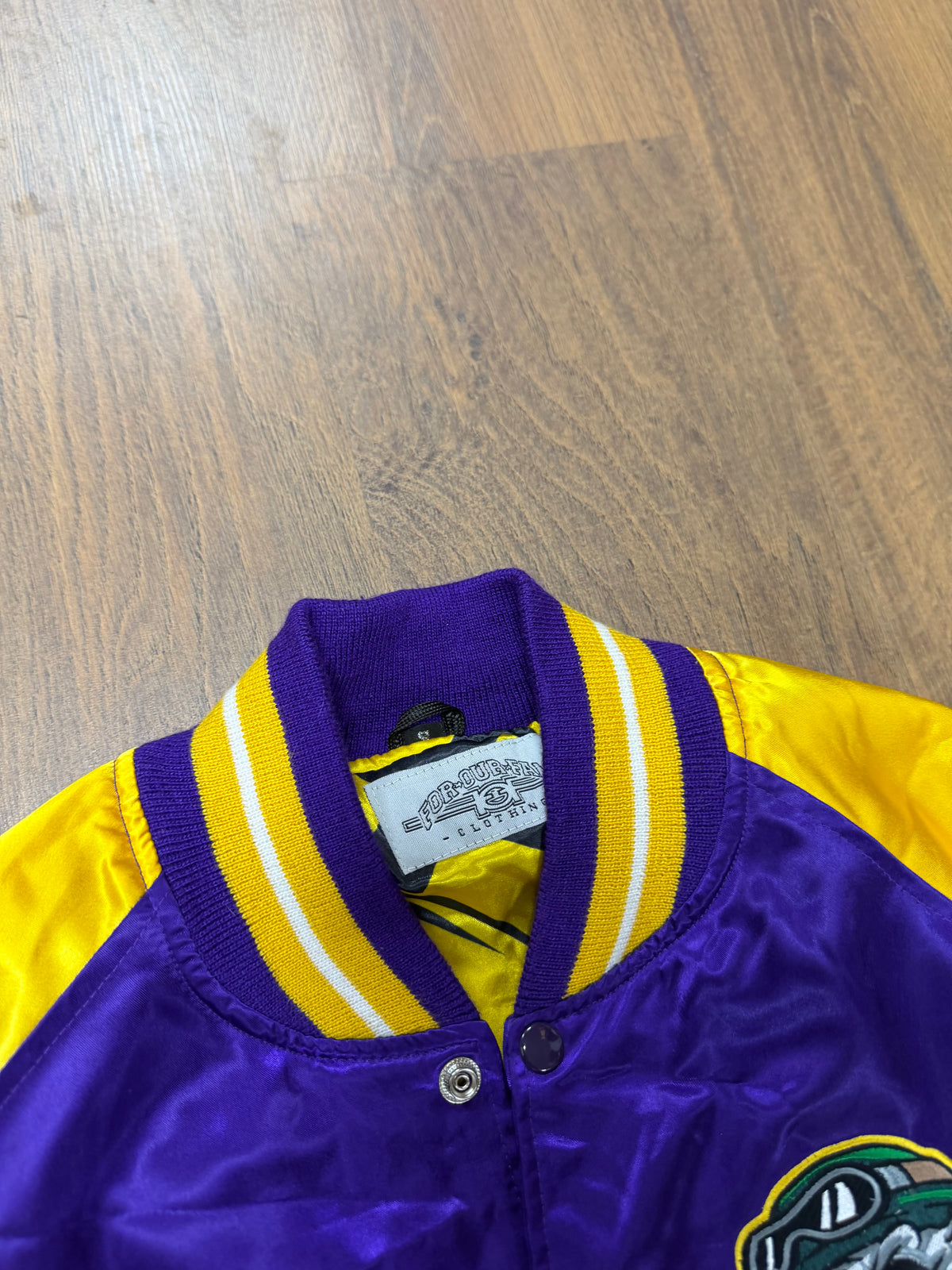Fly or Fall Satin Bomber Jacket (L)