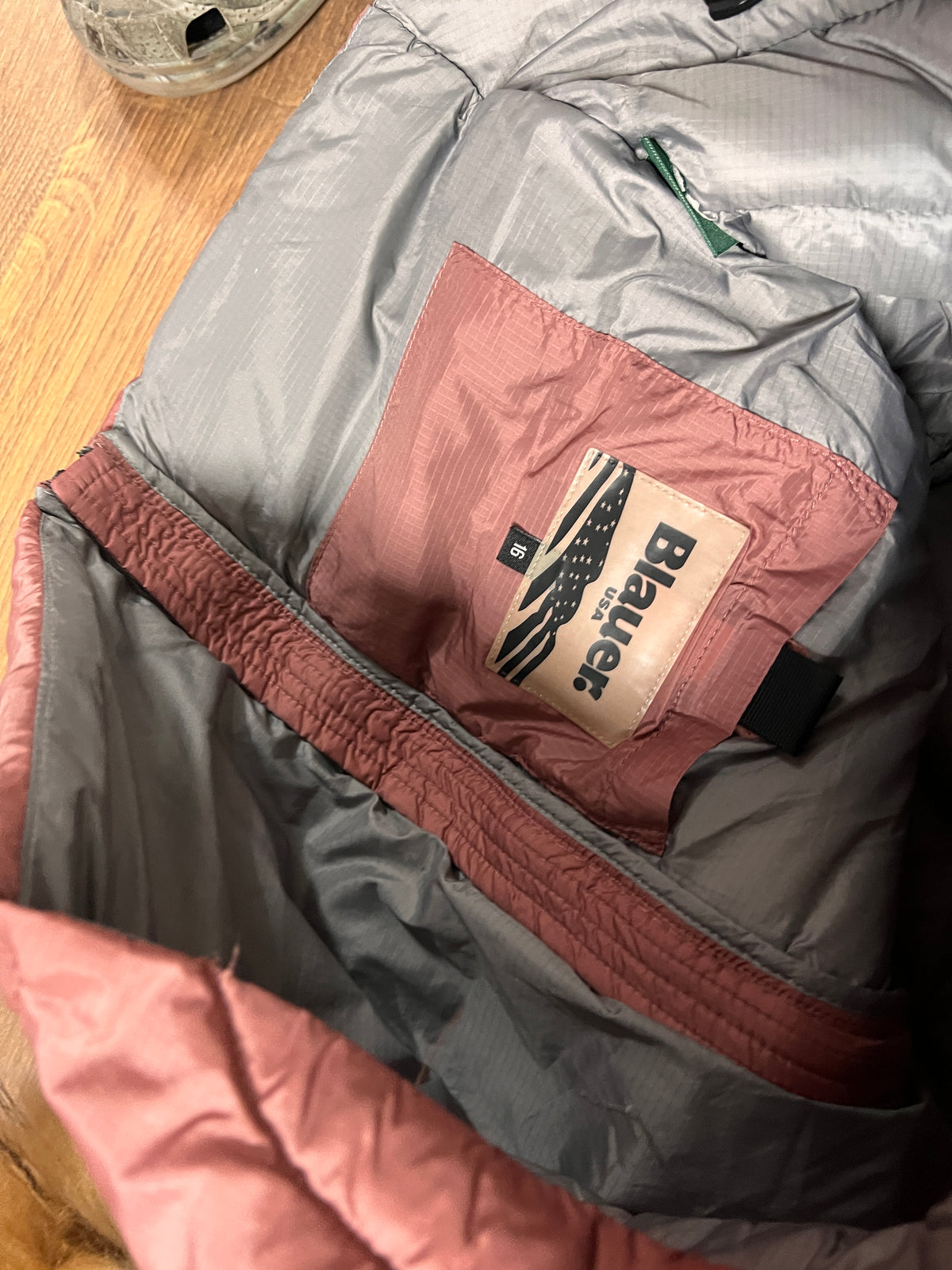 Blauer Puffer Fur hooded Jacket🙋‍♀️(XS/S)
