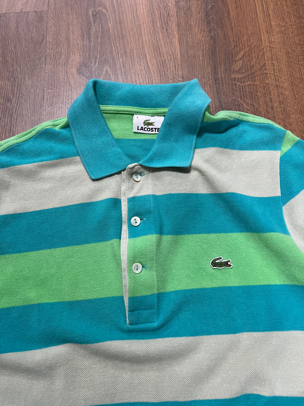 Striped Candy Lacoste Polo T-shirt (S)