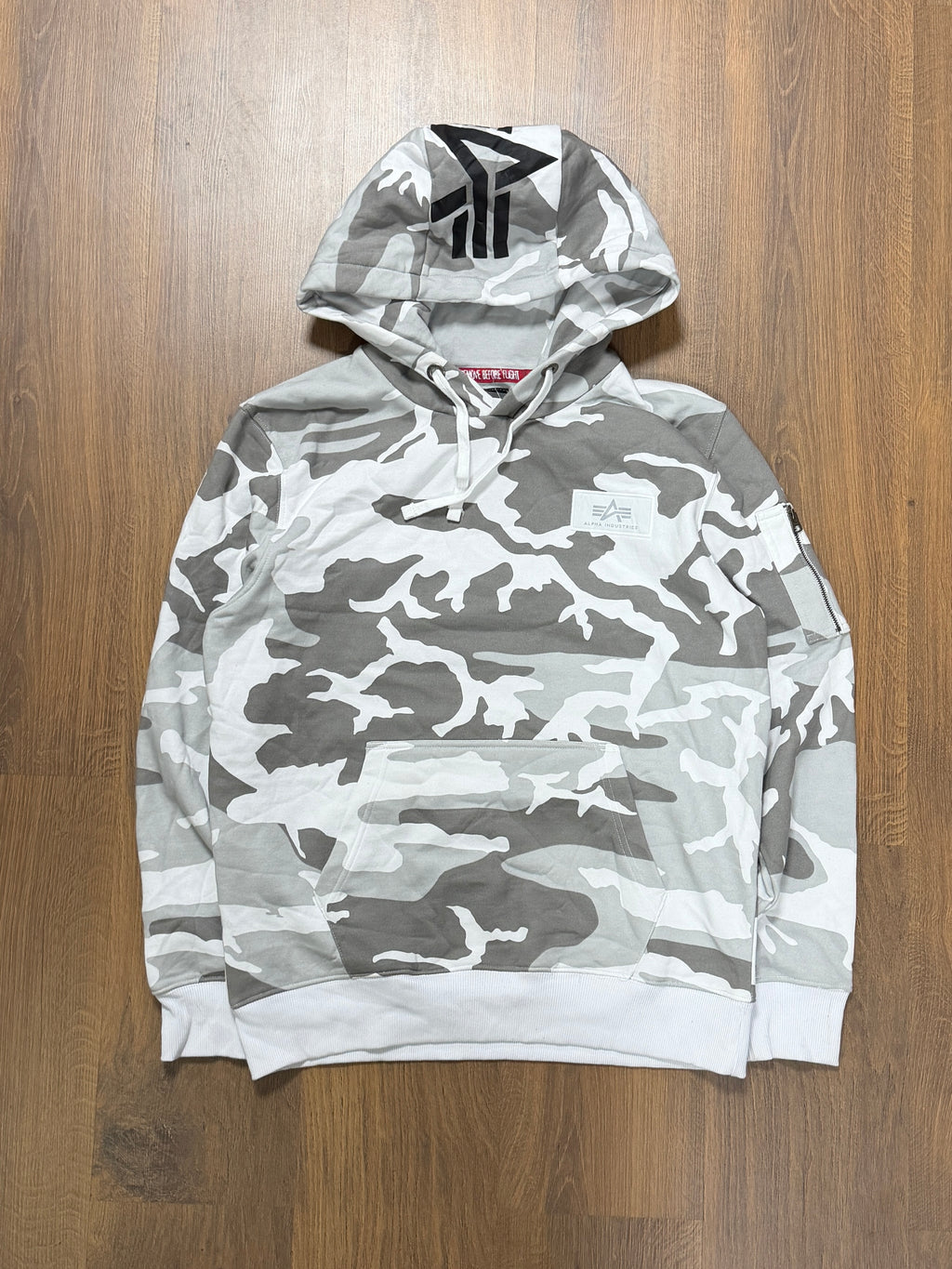 Alpha Industry Snow Camo hoodie(L)