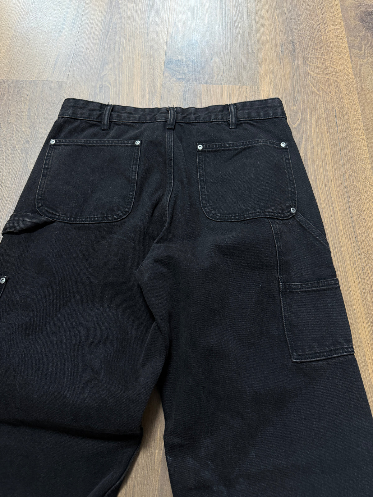 Double Knees Black Pants (32x30)