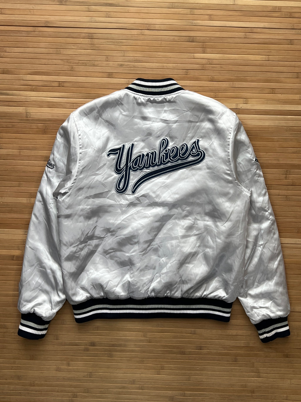 NY Yankees Satin Baseball Jacket (L)