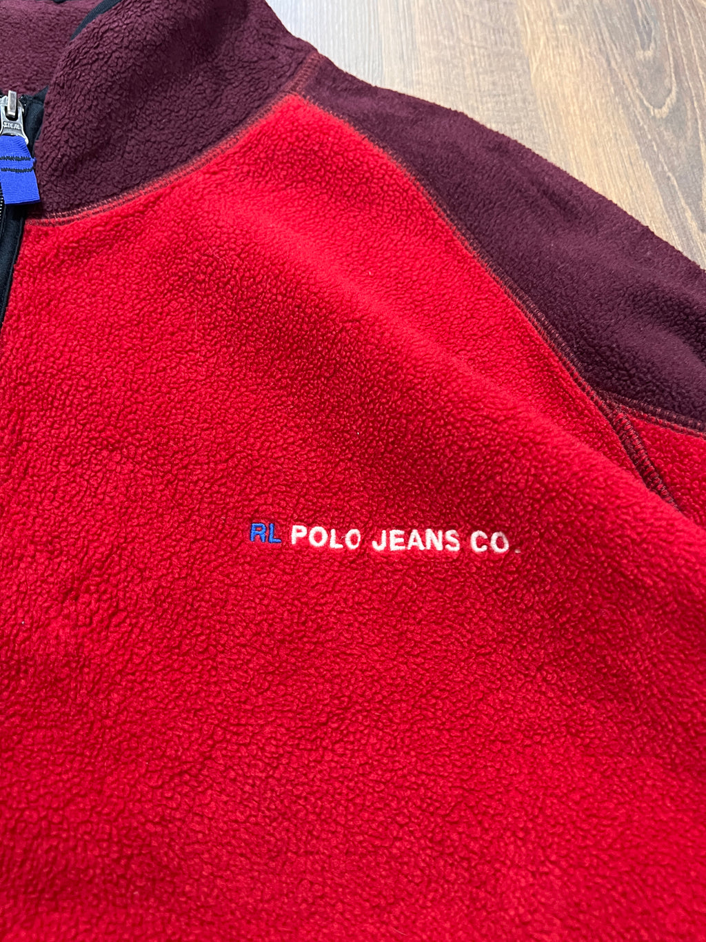 90s Red Polo Fleece(XL)