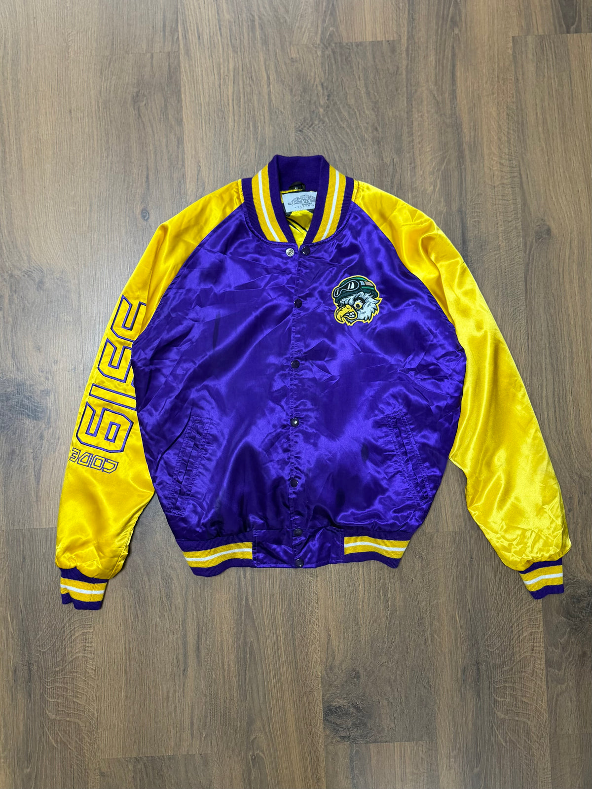 Fly or Fall Satin Bomber Jacket (L)