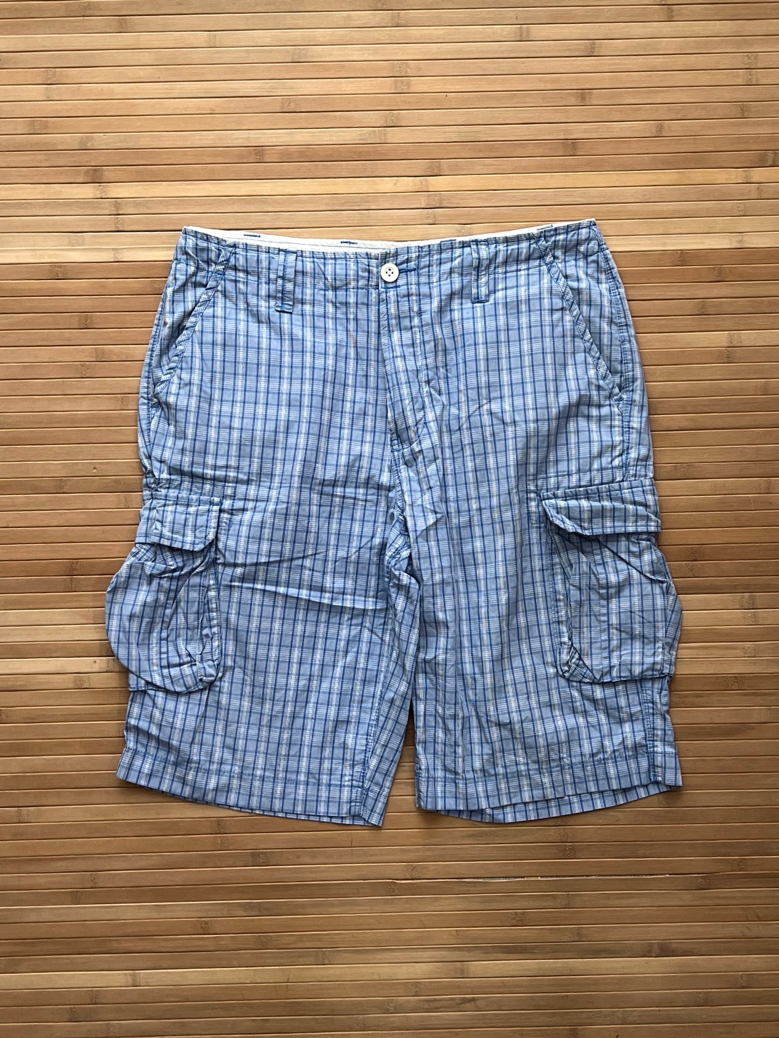 Tommy Blue Striped Cargo Shorts (34)