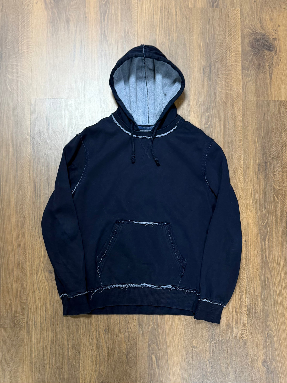 Frayed Distressed Hoodie(L)