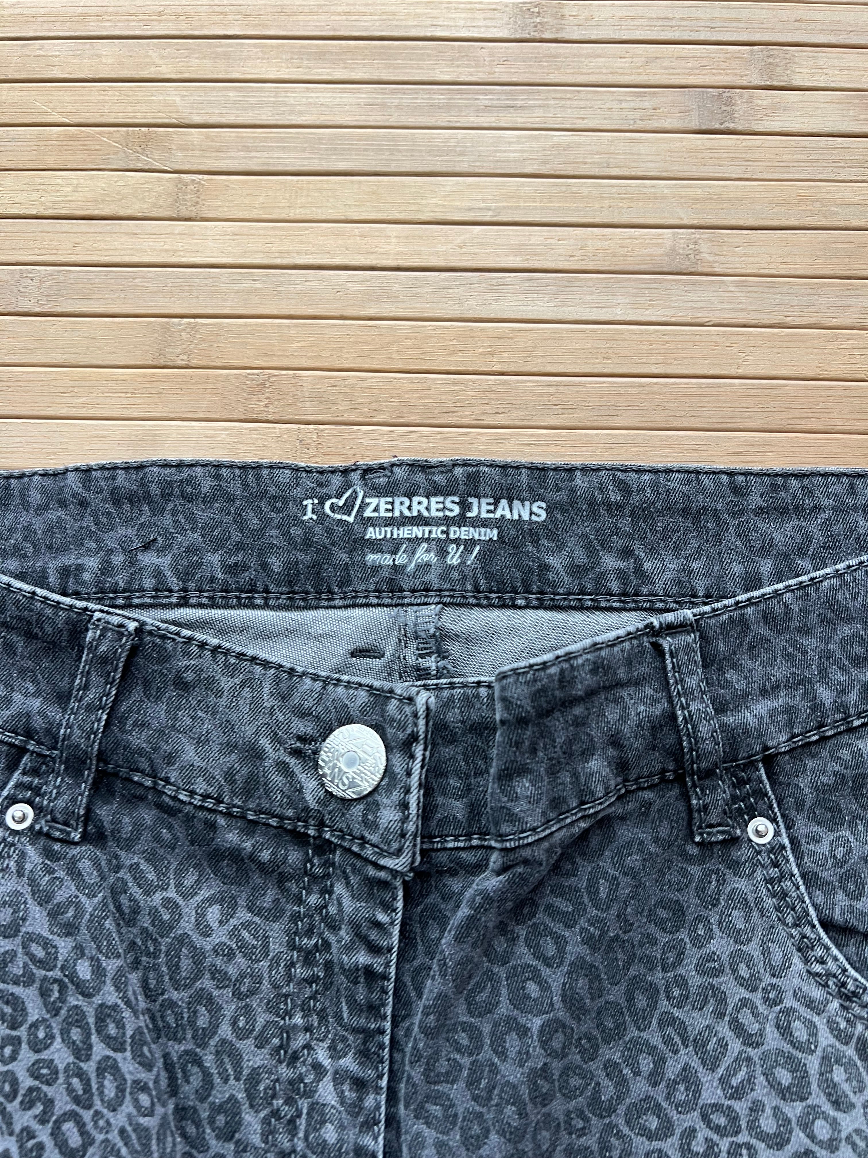 Chetah Print Denim Jeans (34x30)Womens