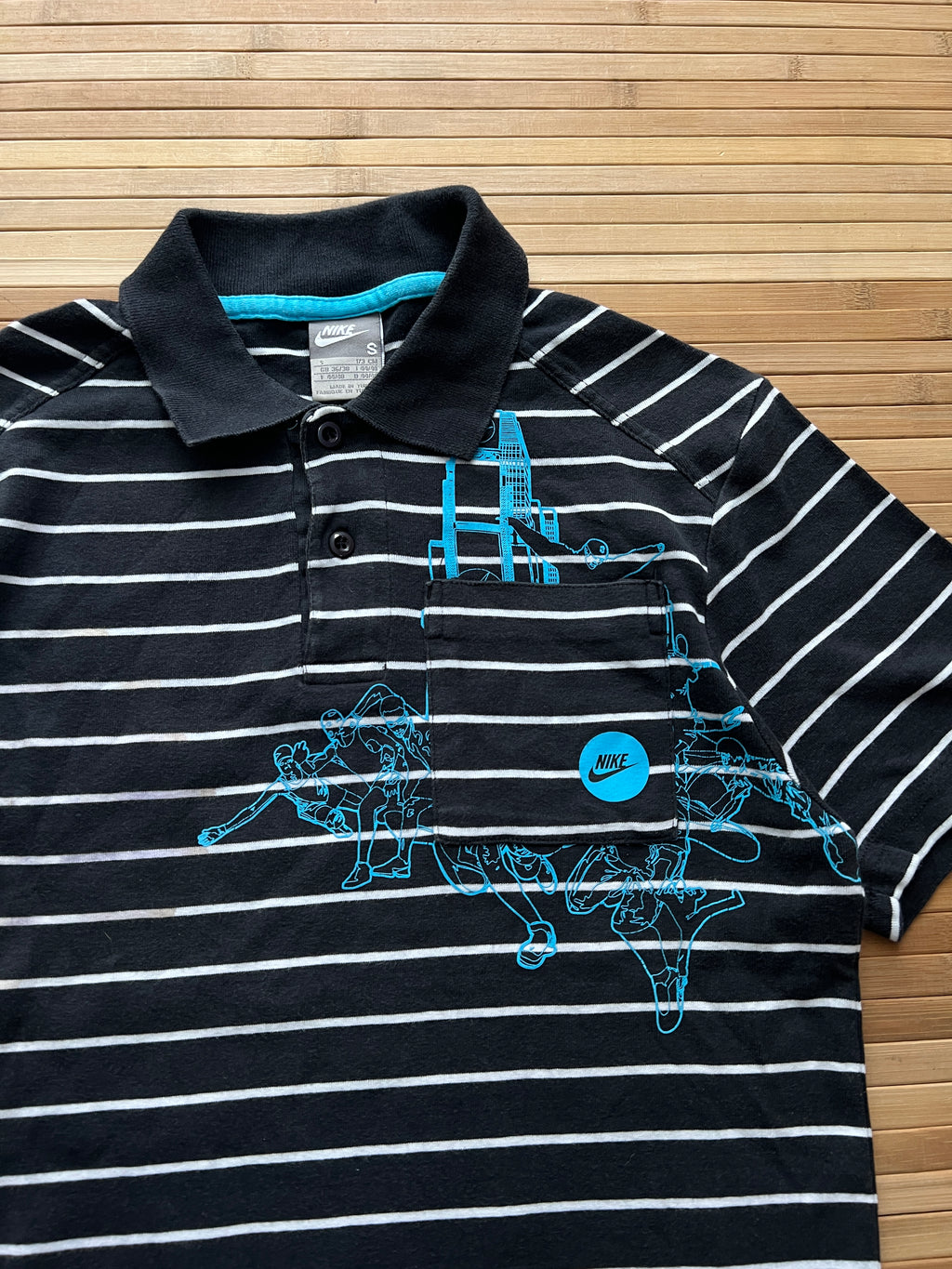 Nike Y2K Striped Polo Tshirt(XS)