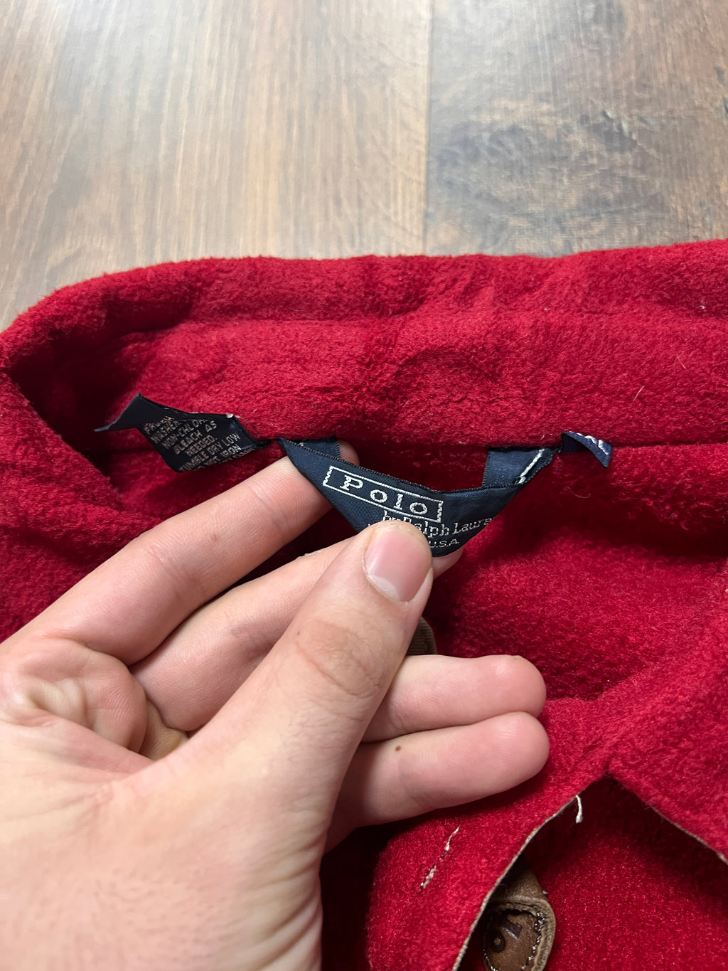 Polo Red Fleece Button Up (XL)