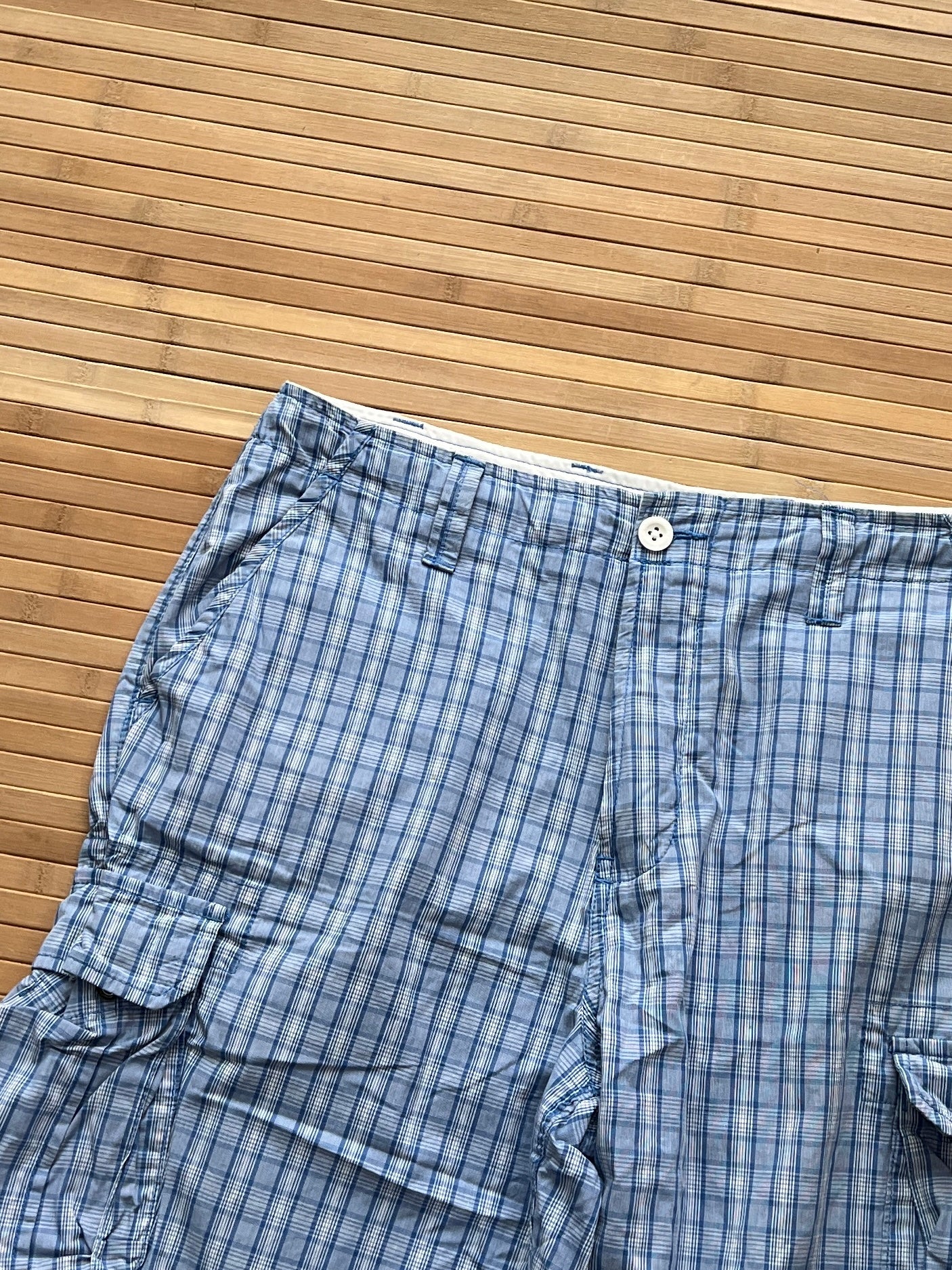 Tommy Blue Striped Cargo Shorts (34)