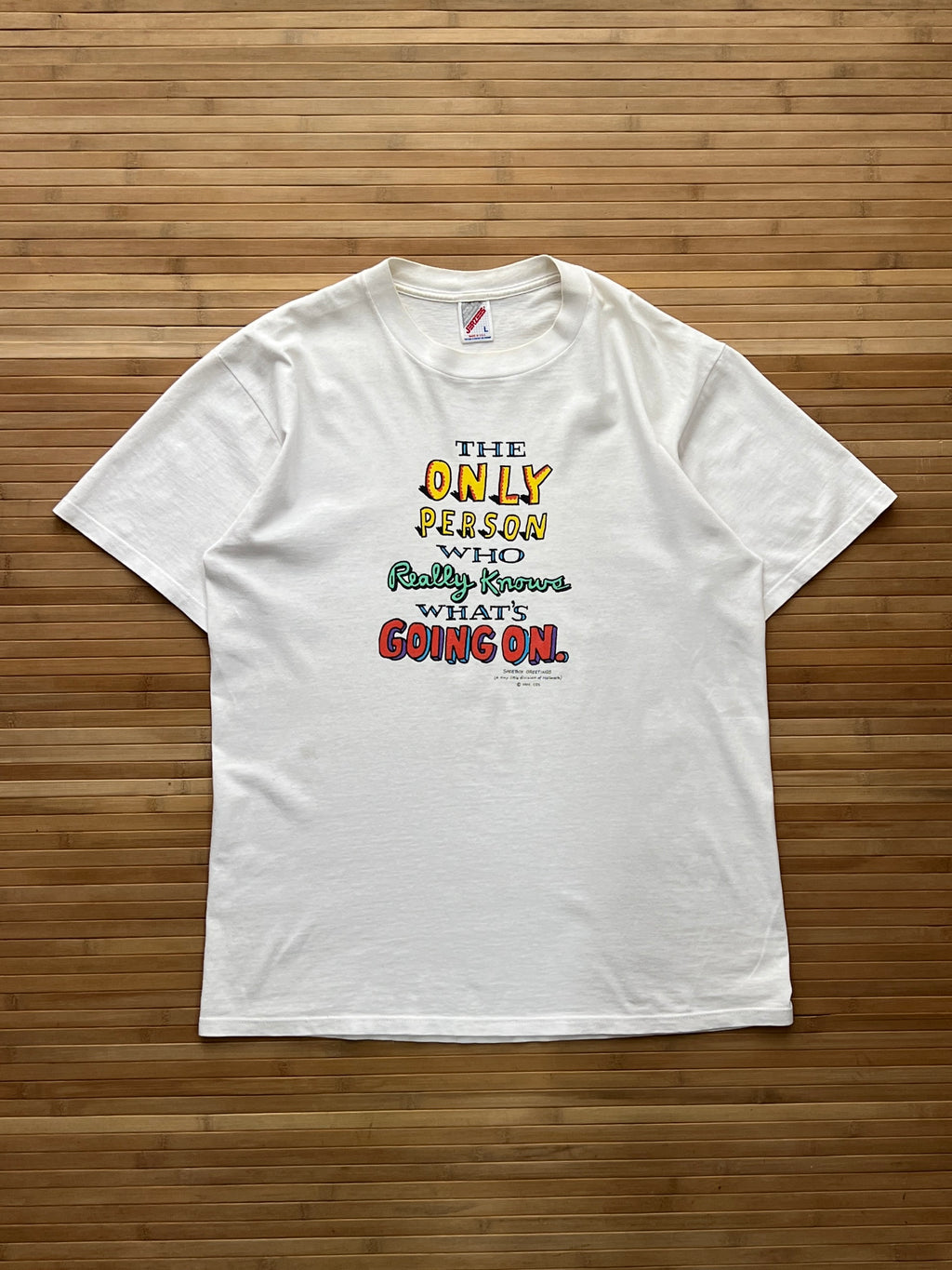 90s Shoebox Slogan Tshirt (L)