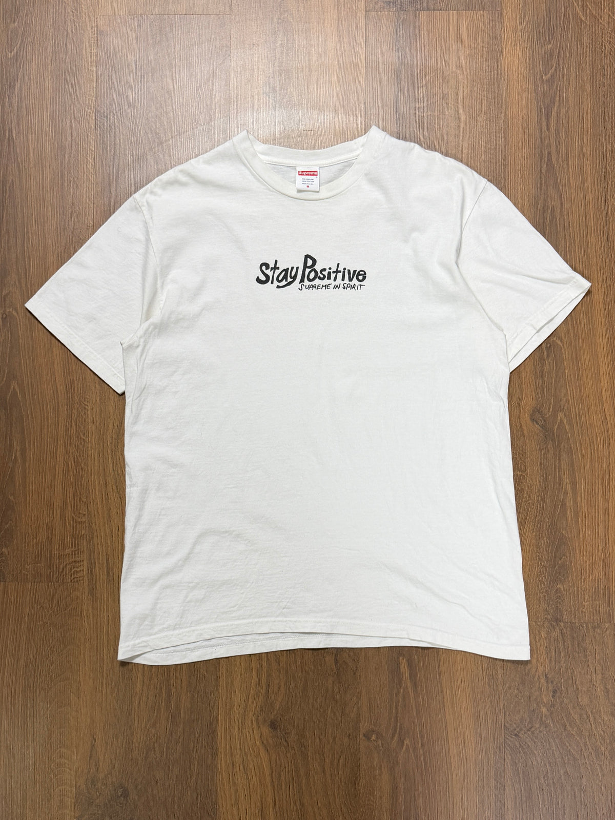Supreme Stay Positive White Tshirt(L)