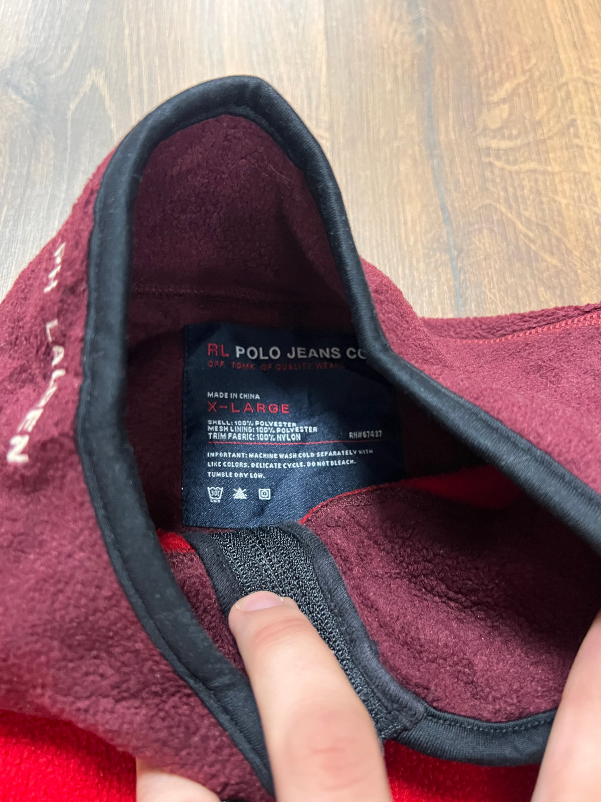 90s Red Polo Fleece(XL)