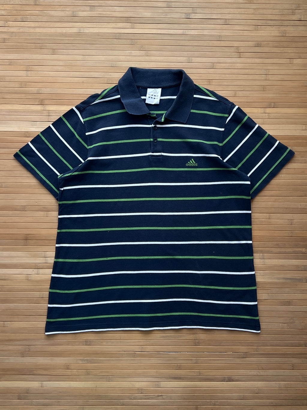 90s Adidas Striped Polo Tshirt(XL)