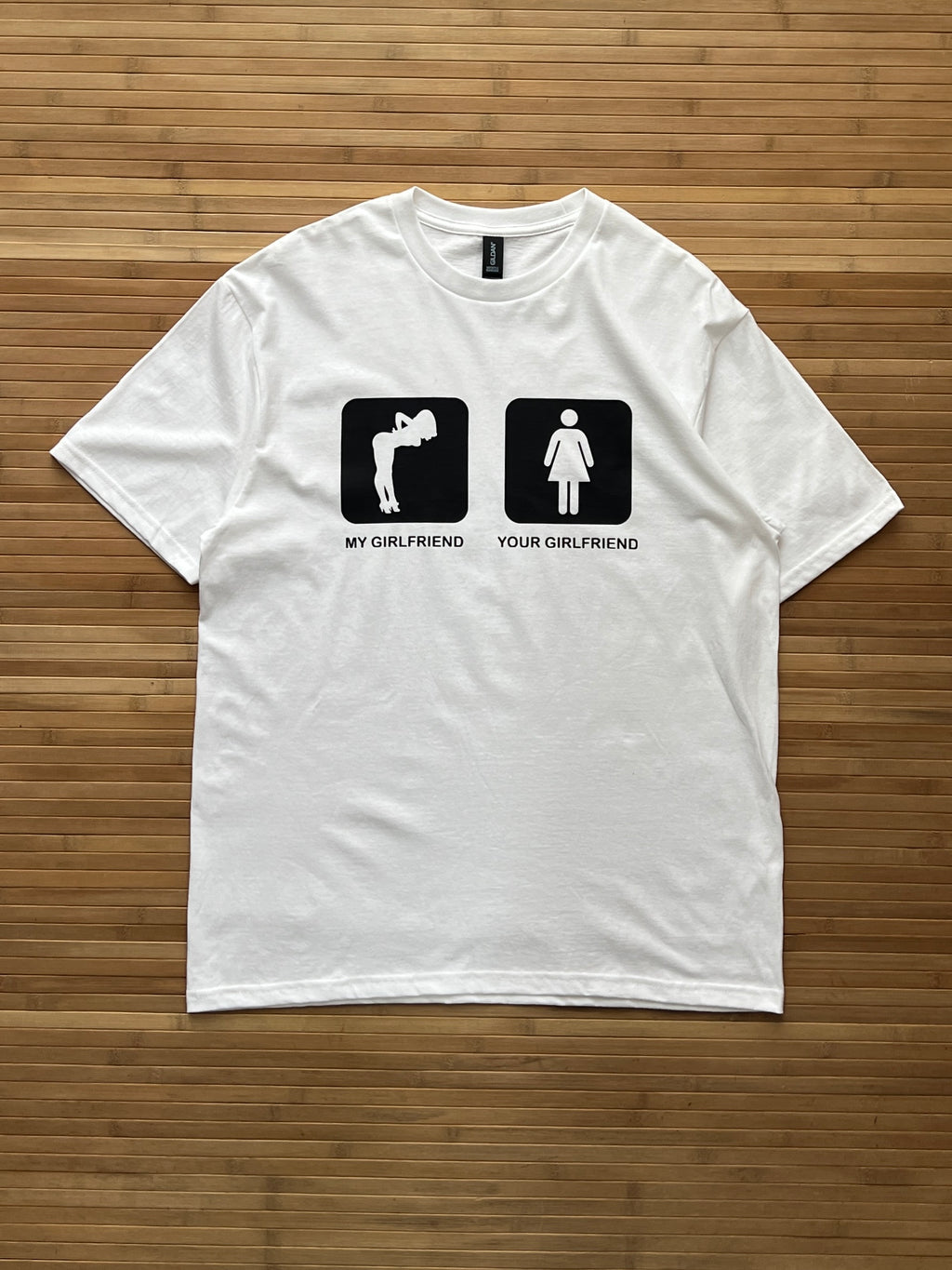 My Girlfriend your girlfriend funny Tshirt(L)
