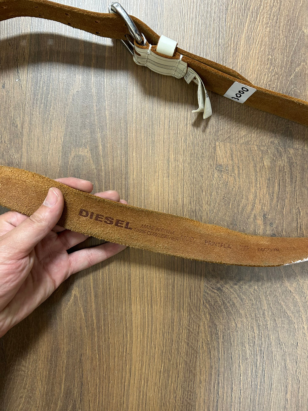 Vintage Diesel White Leather Belt (36/41)