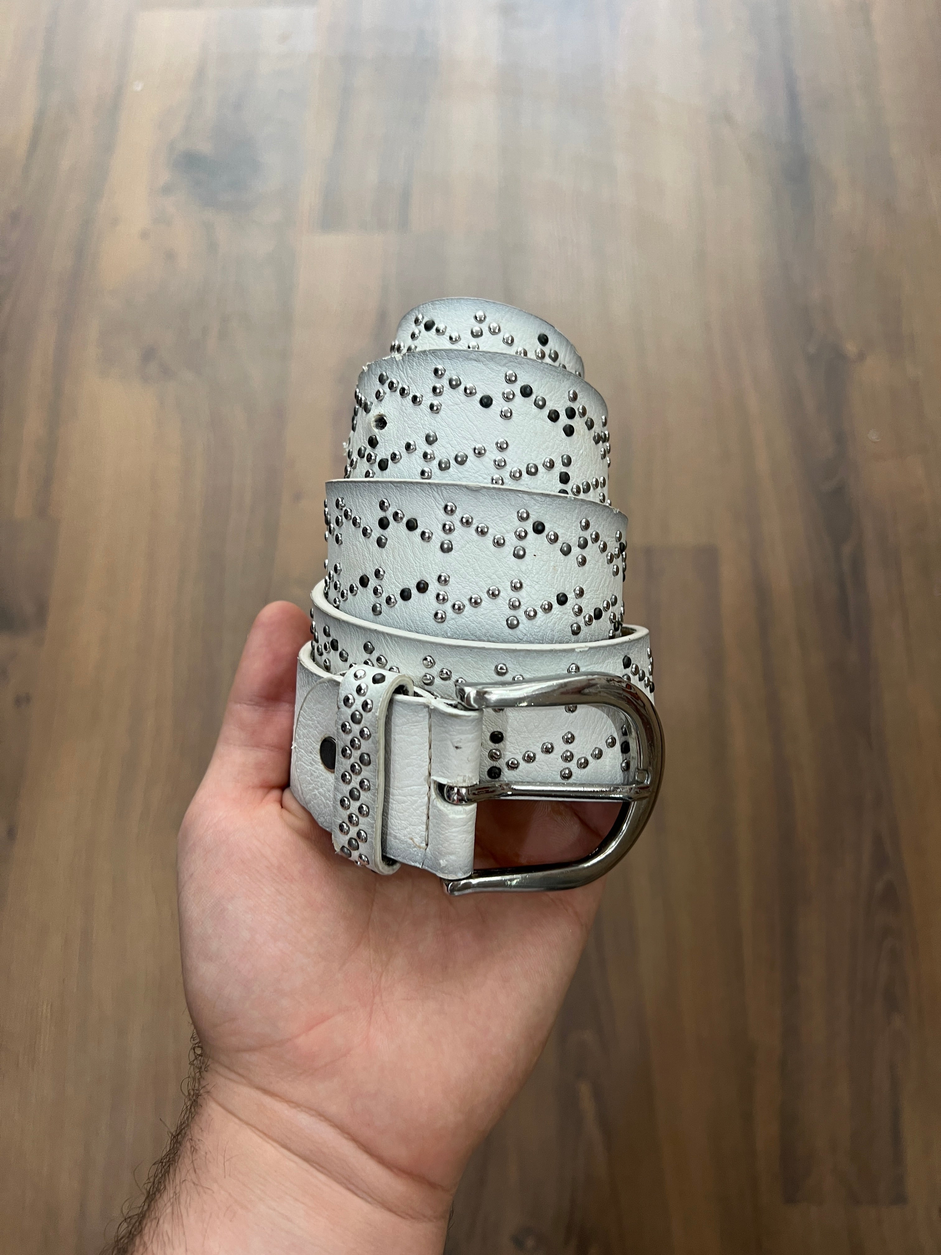 White Studded Belt  (32)