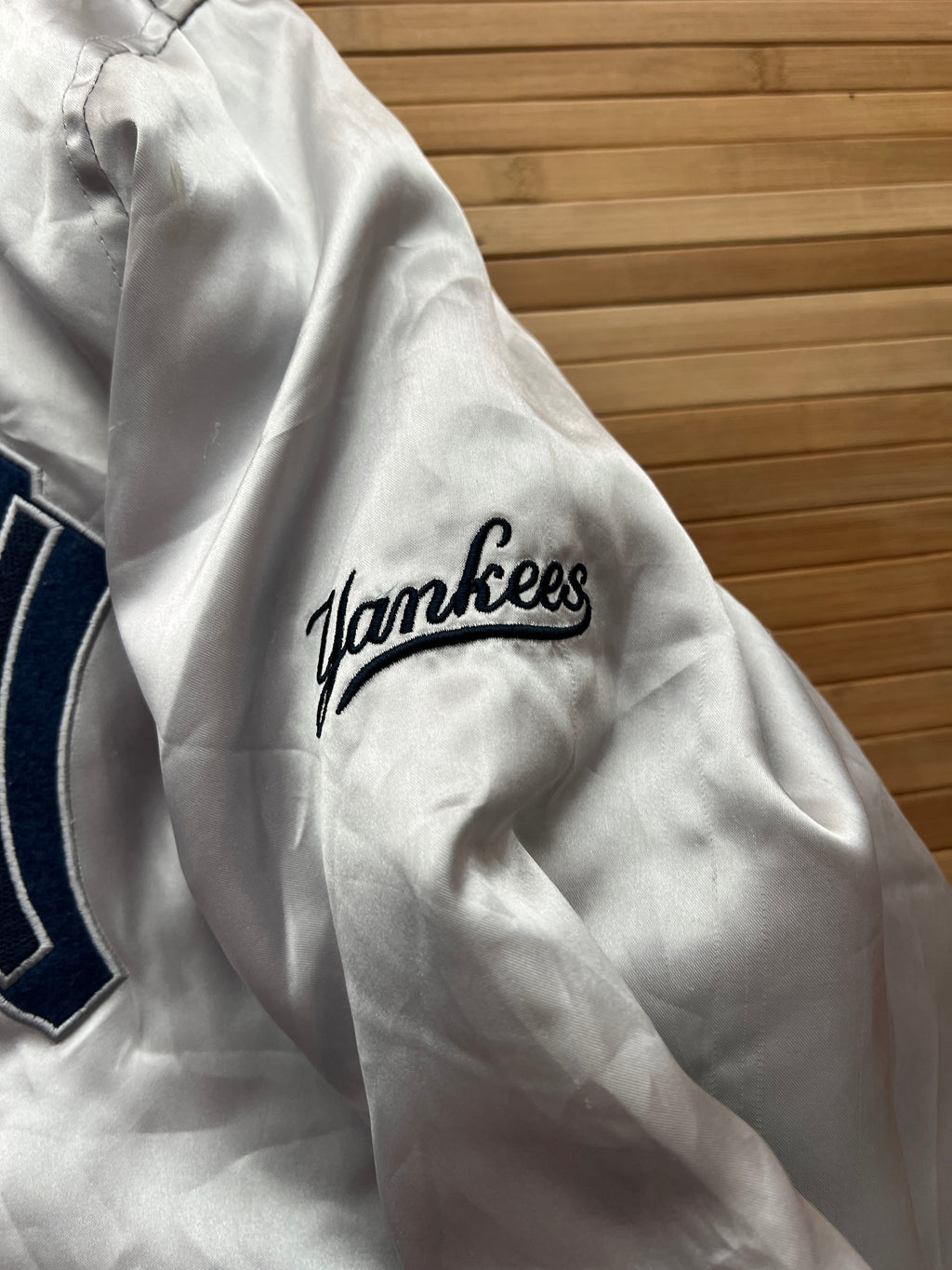 NY Yankees Satin Baseball Jacket (L)