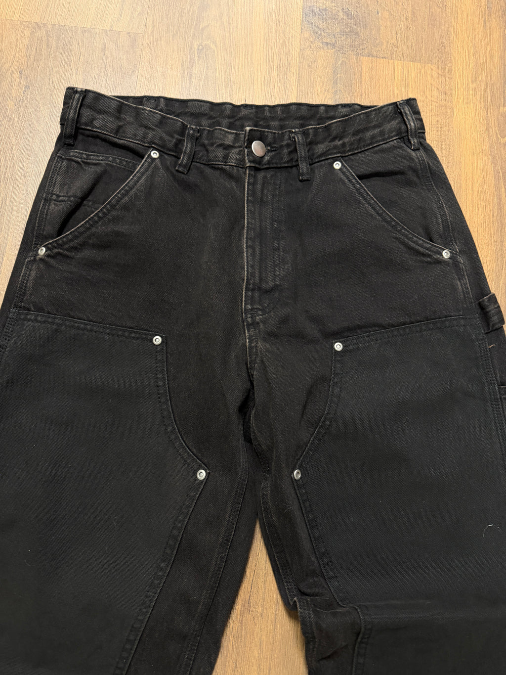 Double Knees Black Pants (32x30)