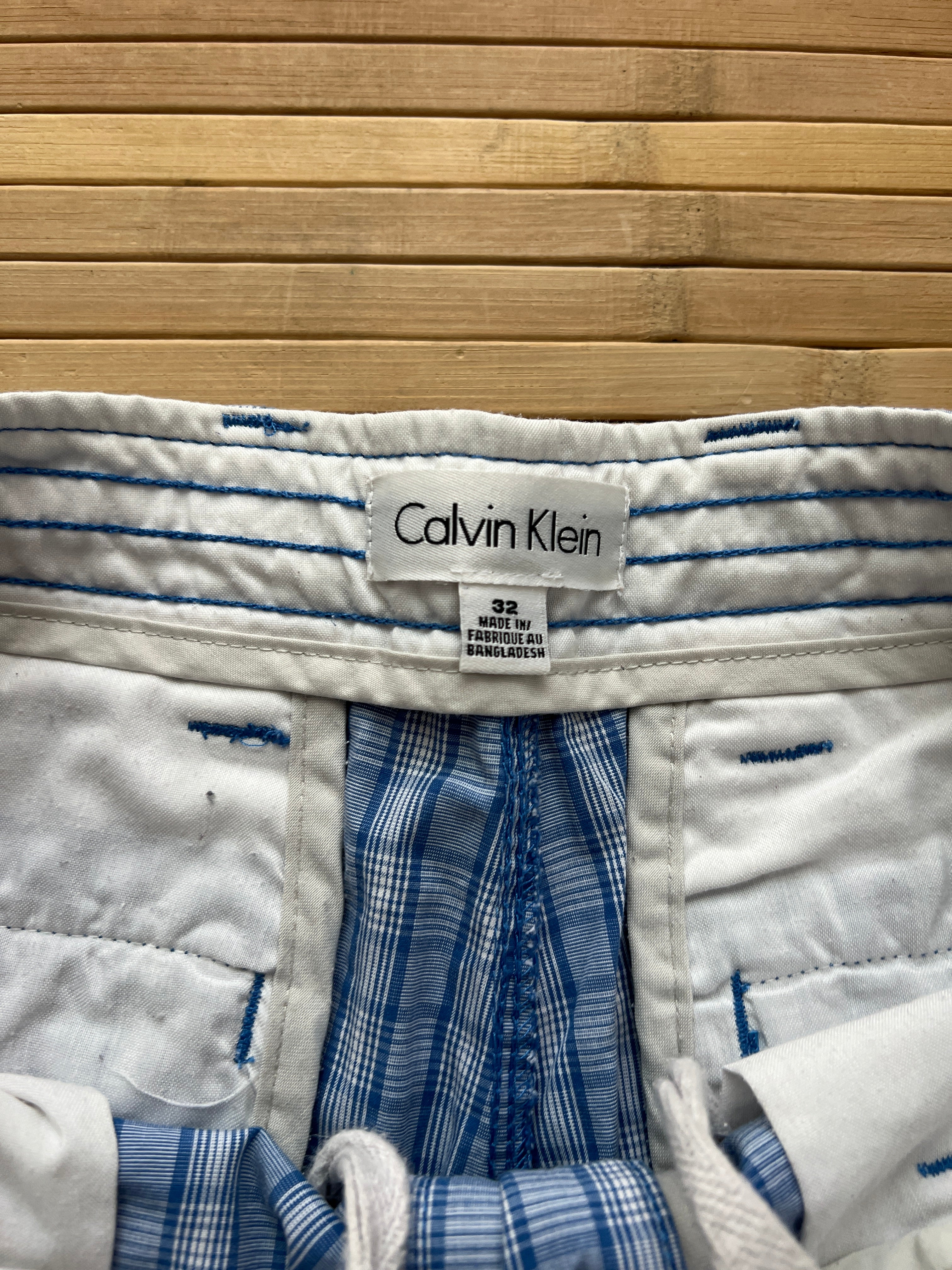 Tommy Blue Striped Cargo Shorts (34)