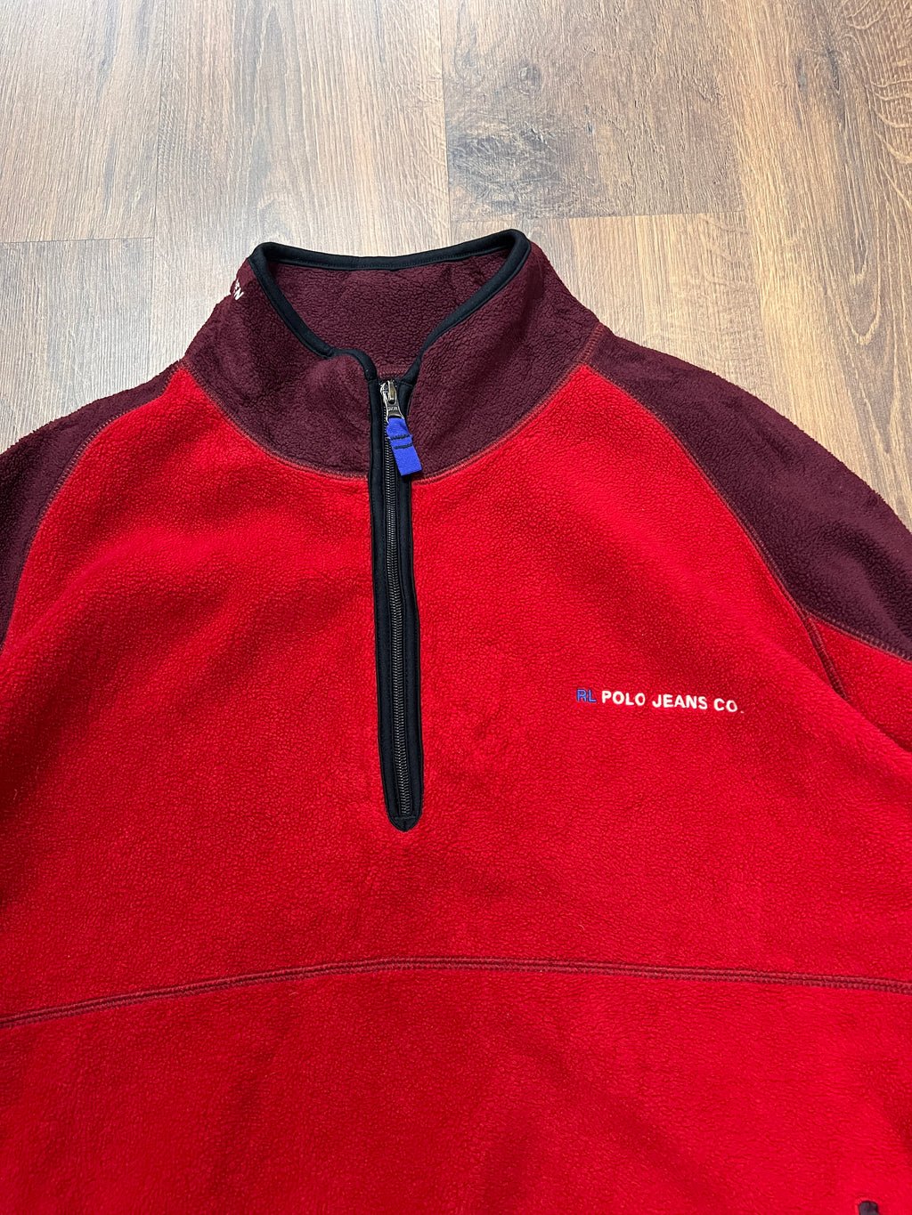 90s Red Polo Fleece(XL)