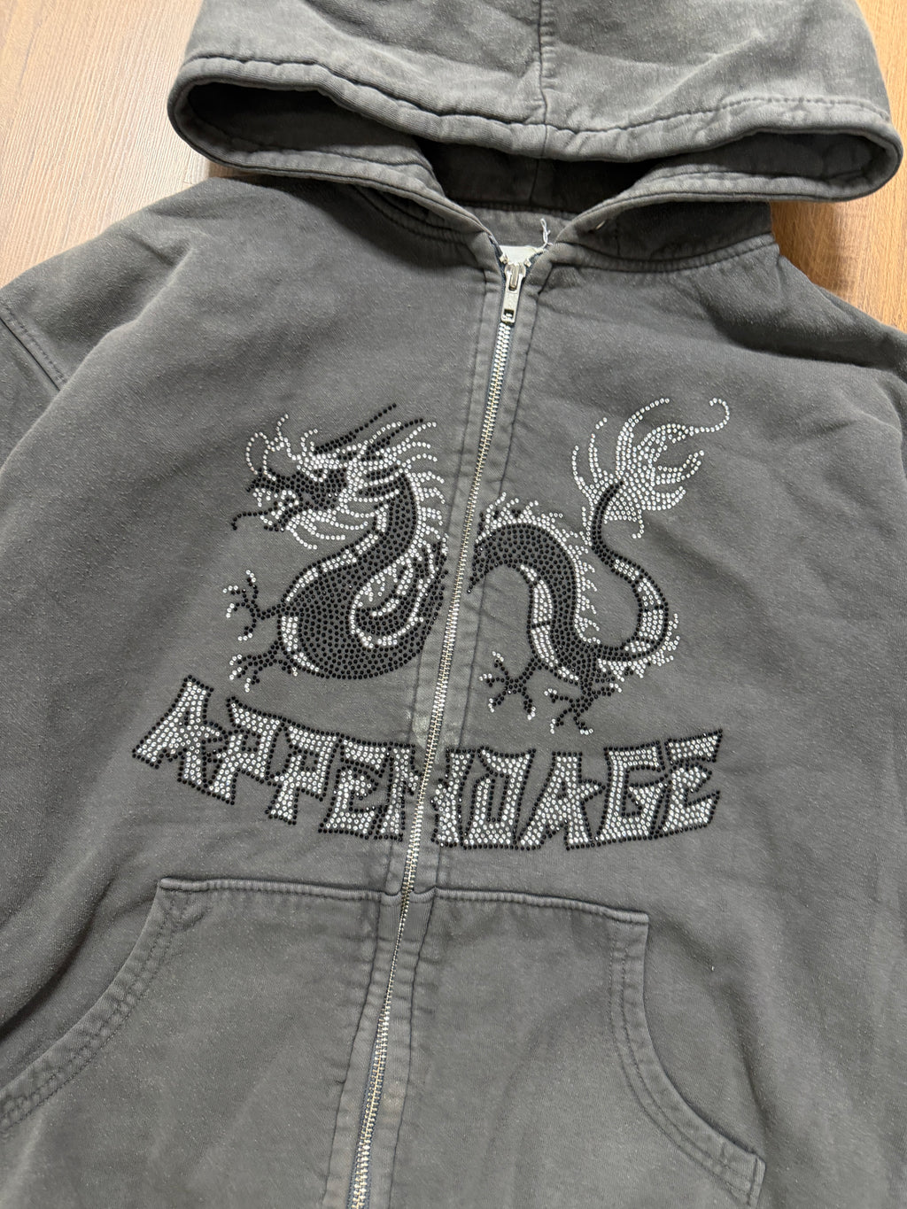 Dragon Y2K zip up hoodie (M)
