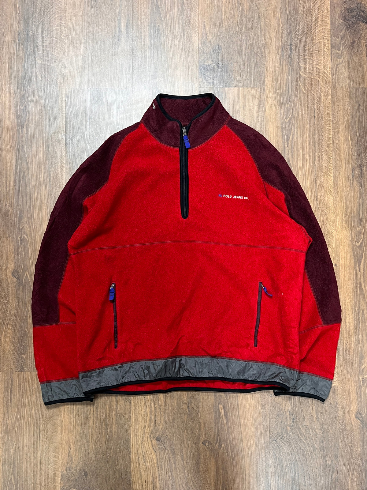 90s Red Polo Fleece(XL)