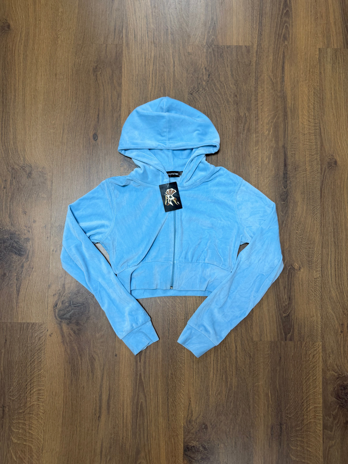 Velour Cropped Zip Up 🙋‍♀️(XS)