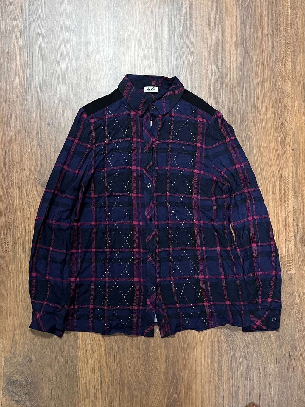 Liu Ju studded plaid shirt(S)