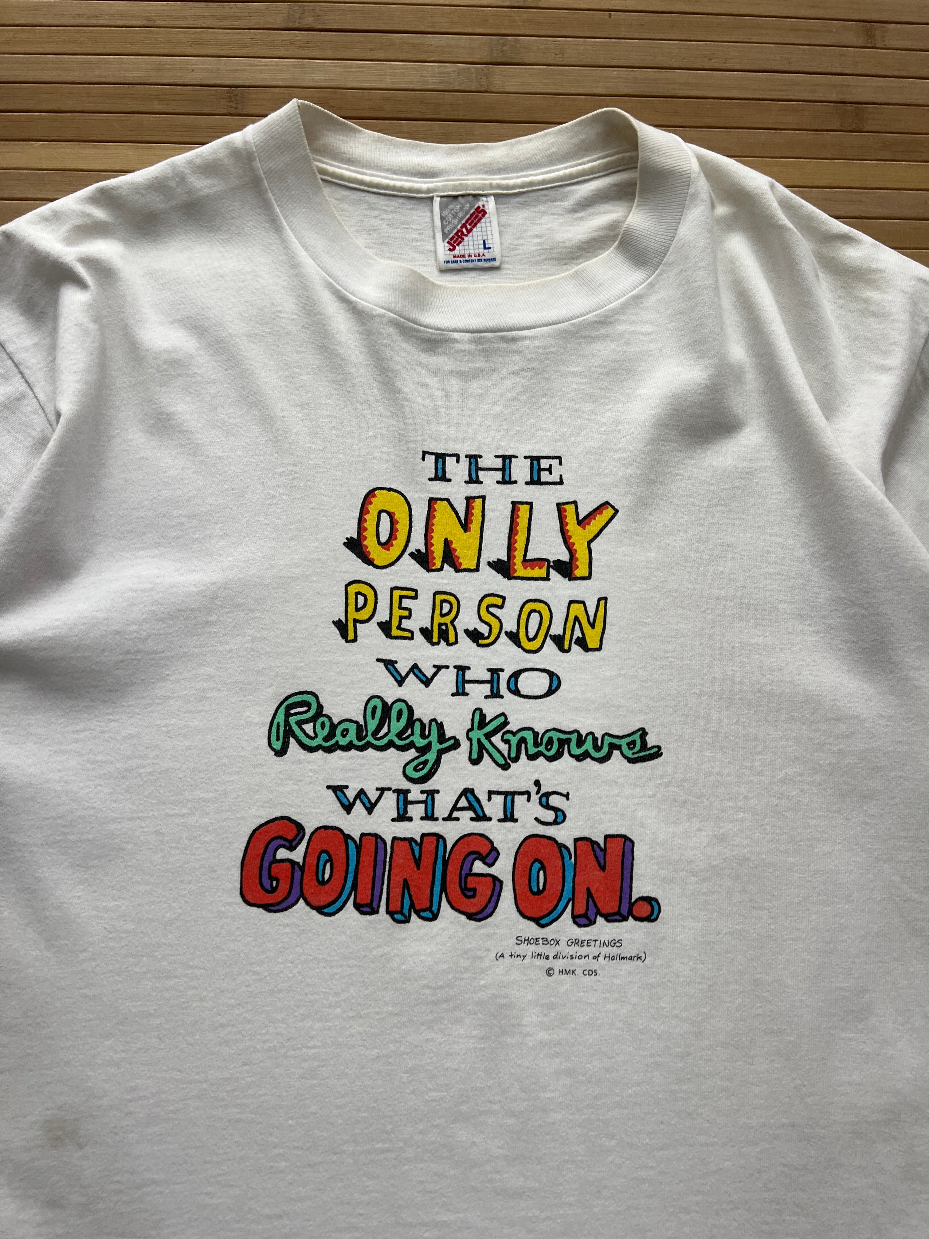 90s Shoebox Slogan Tshirt (L)