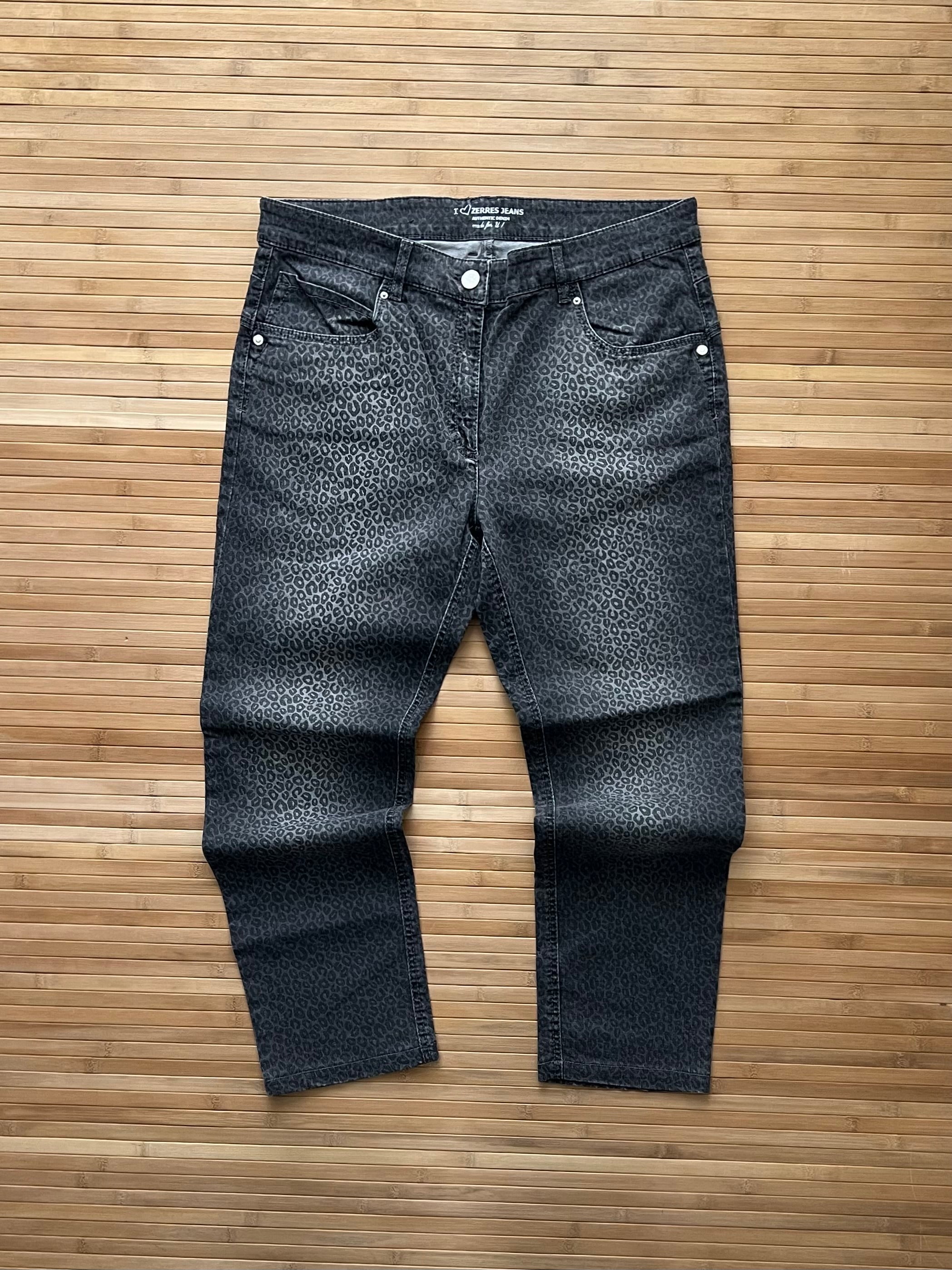 Chetah Print Denim Jeans (34x30)Womens