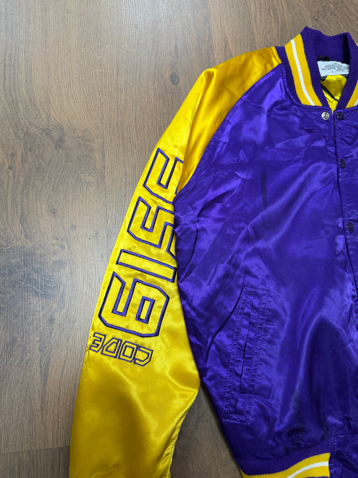 Fly or Fall Satin Bomber Jacket (L)