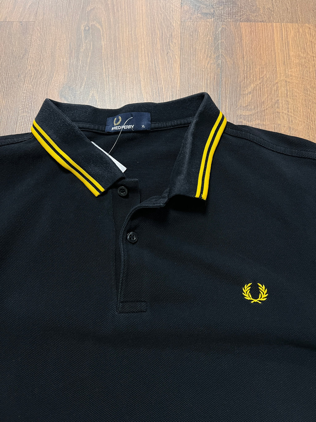 Fred Perry Black/Yellow Polo (L)